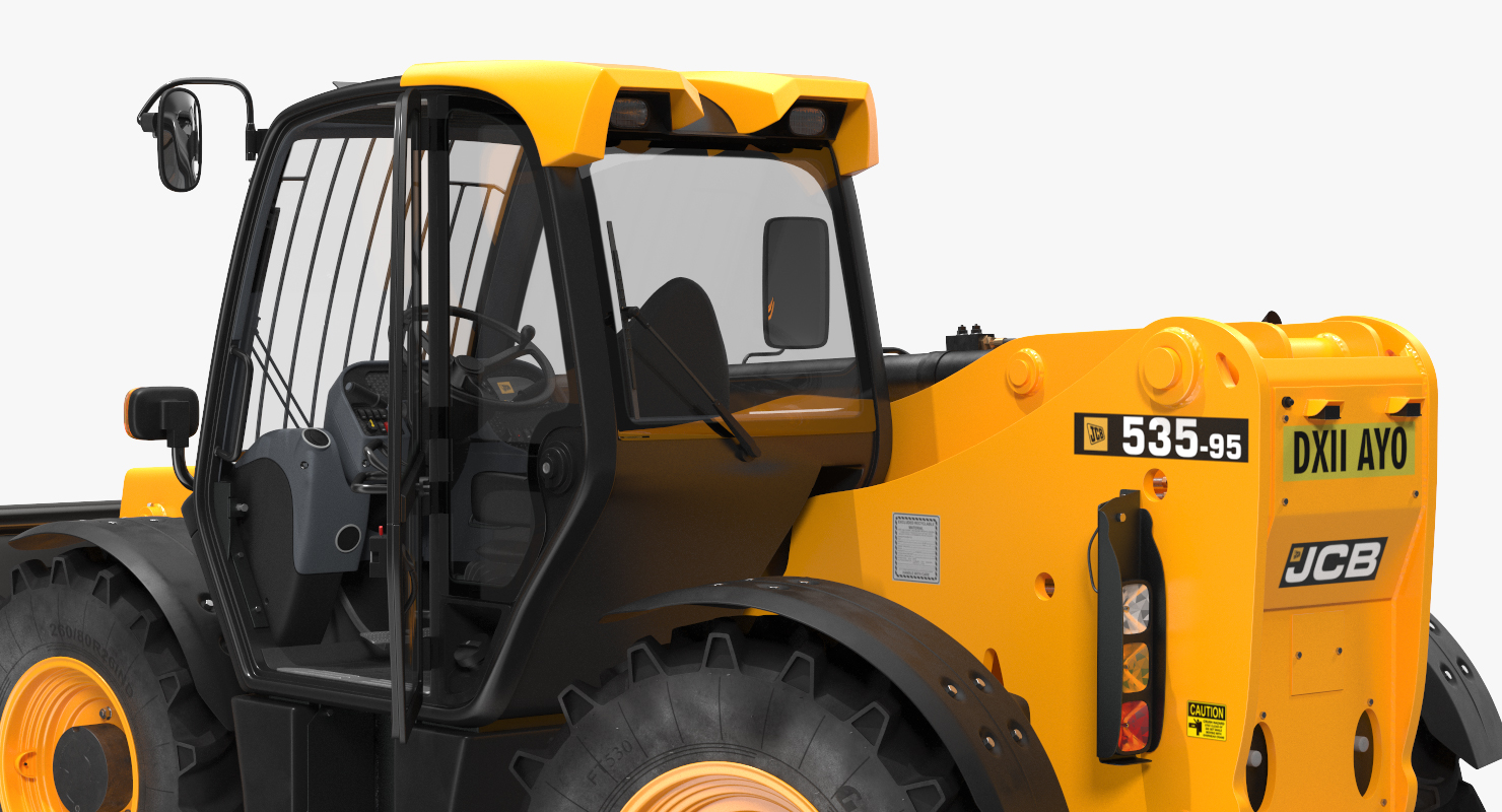 Telehandler Scoop Bucket JCB 535 Rigged 3D model