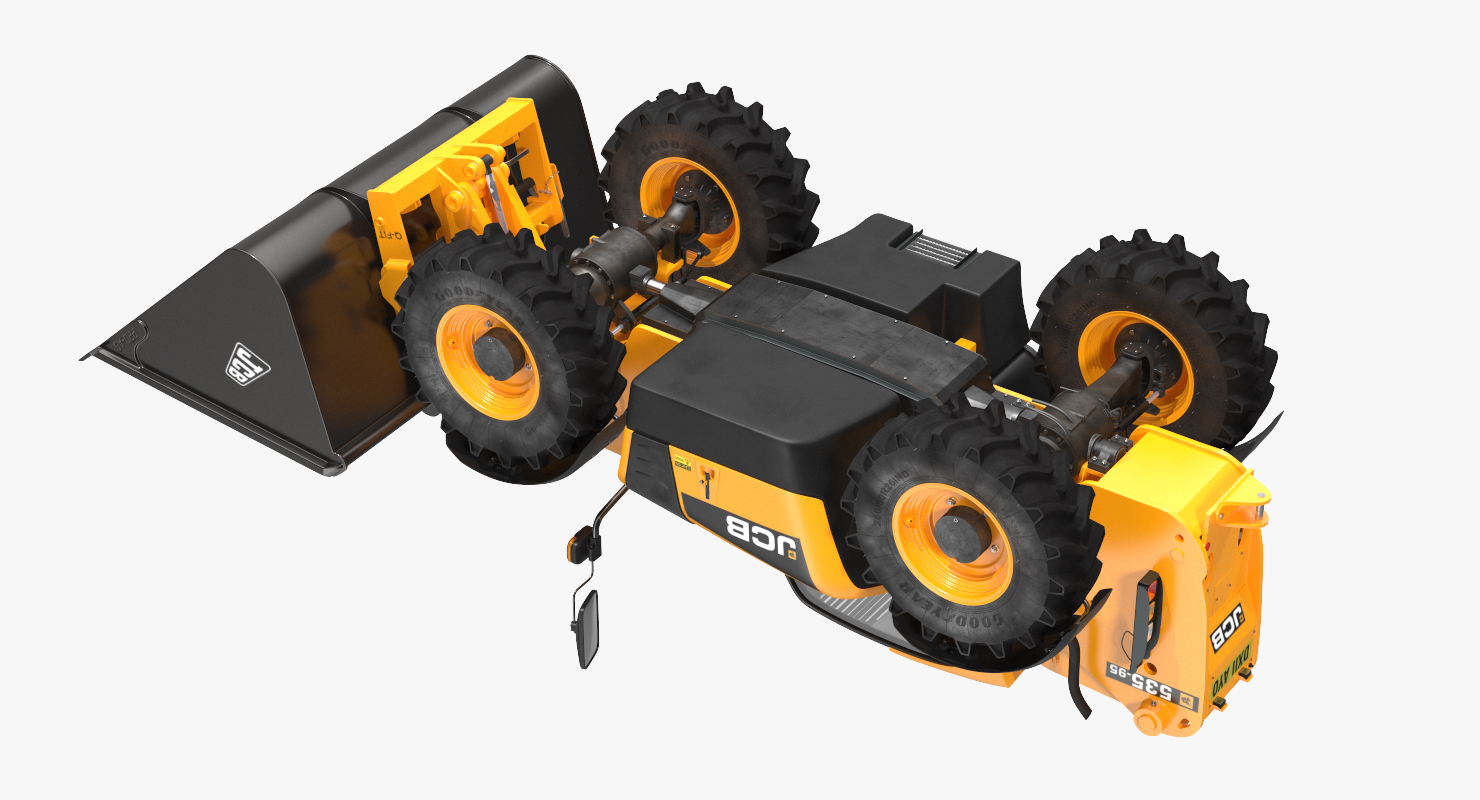 Telehandler Scoop Bucket JCB 535 Rigged 3D model