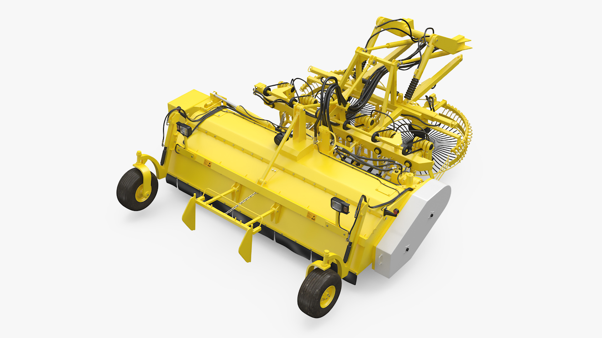 3D Farm Beet Harvester Tool Yellow Rigged model