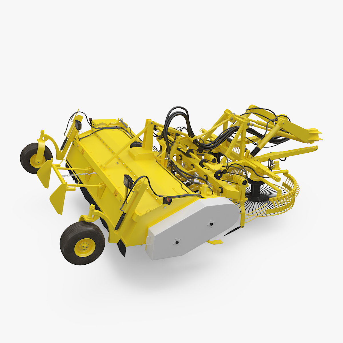 3D Farm Beet Harvester Tool Yellow Rigged model