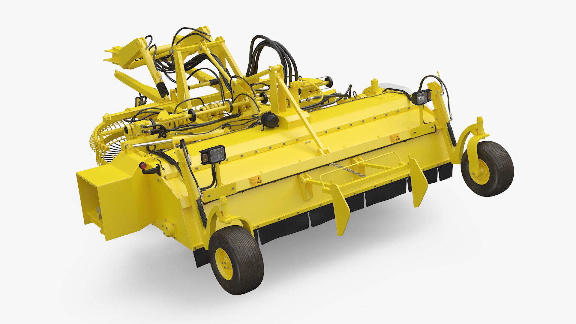 3D Farm Beet Harvester Tool Yellow Rigged model