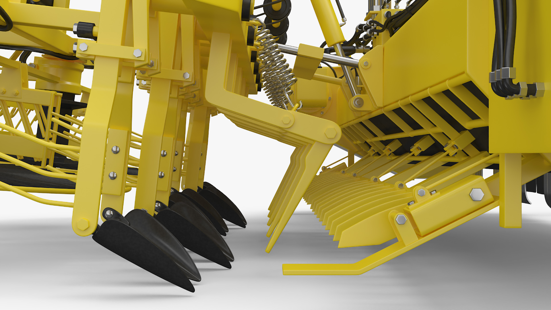 3D Farm Beet Harvester Tool Yellow Rigged model