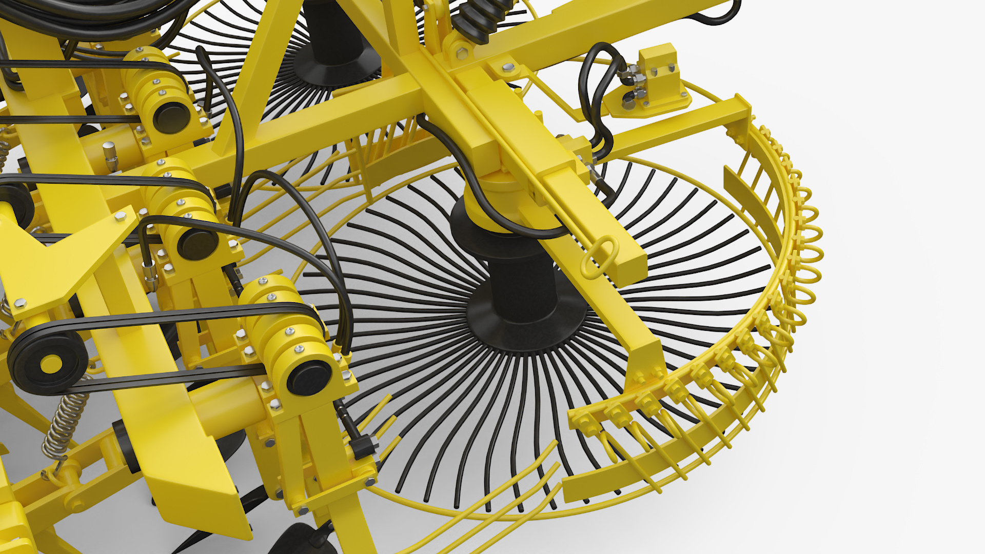 3D Farm Beet Harvester Tool Yellow Rigged model