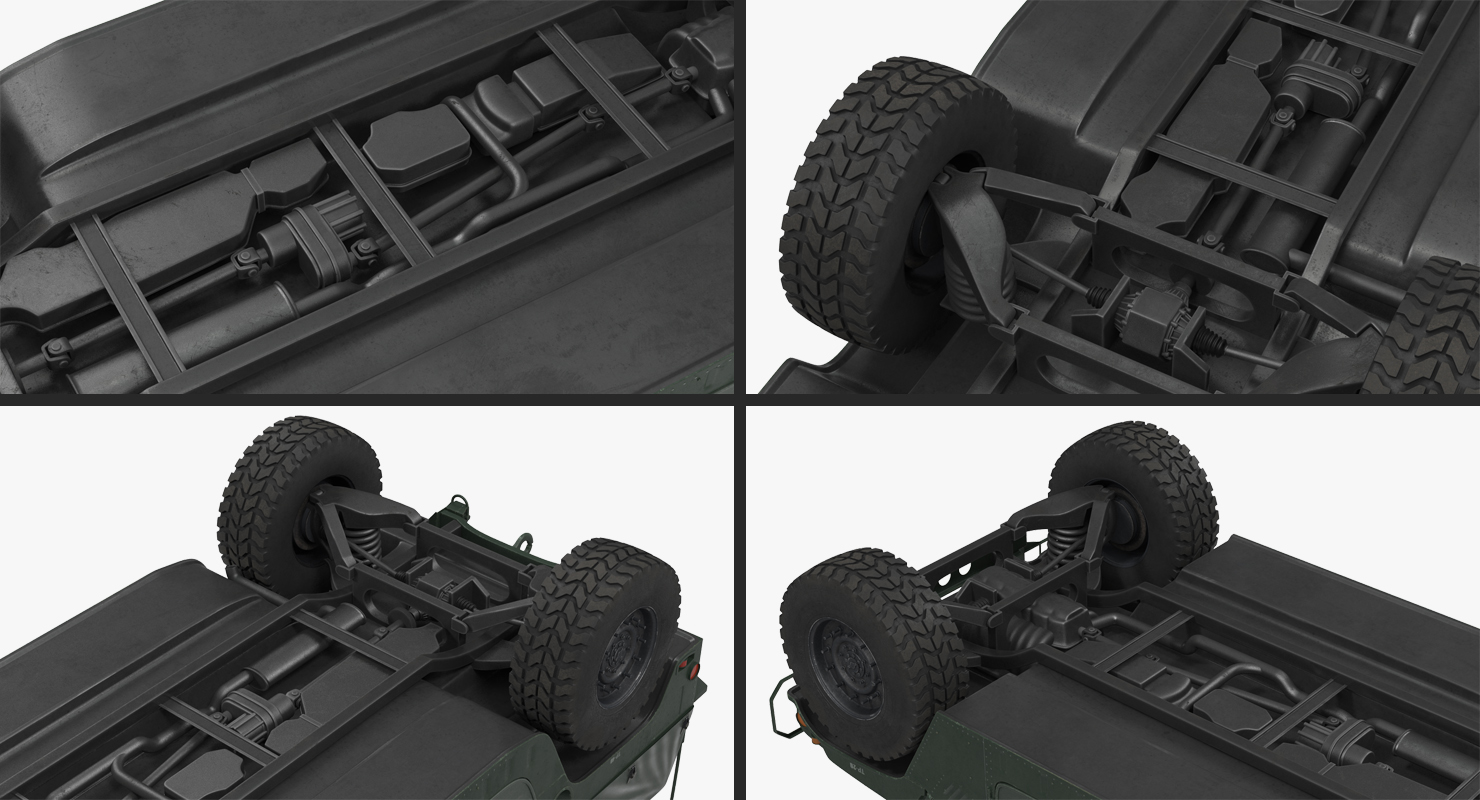 3D Soft Top Military Car HMMWV m1035 Rigged Green