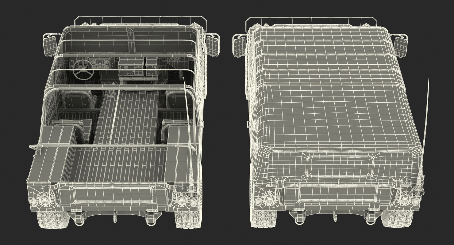 3D Soft Top Military Car HMMWV m1035 Rigged Green