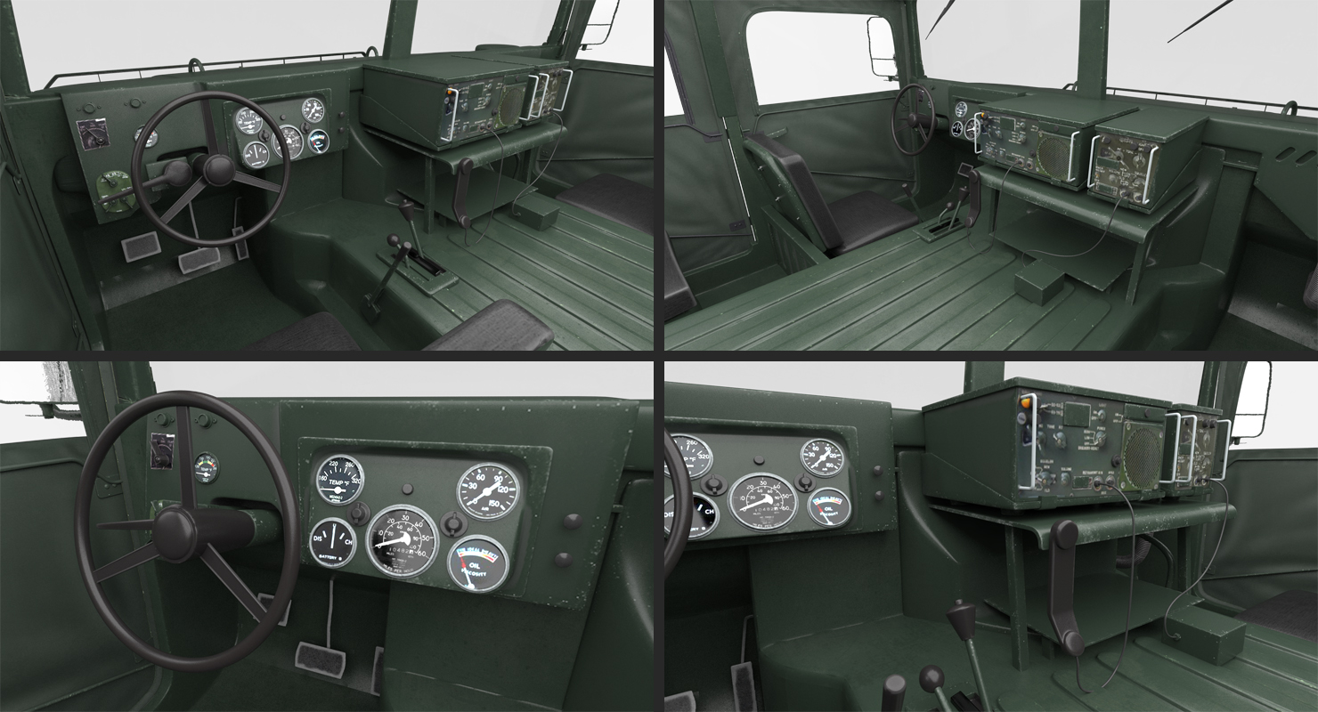 3D Soft Top Military Car HMMWV m1035 Rigged Green