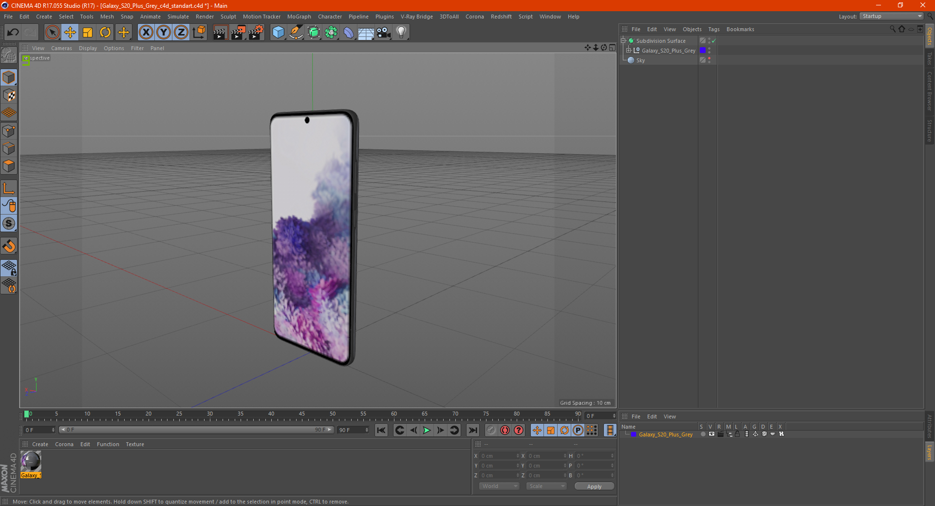 3D model Galaxy S20 Plus Grey