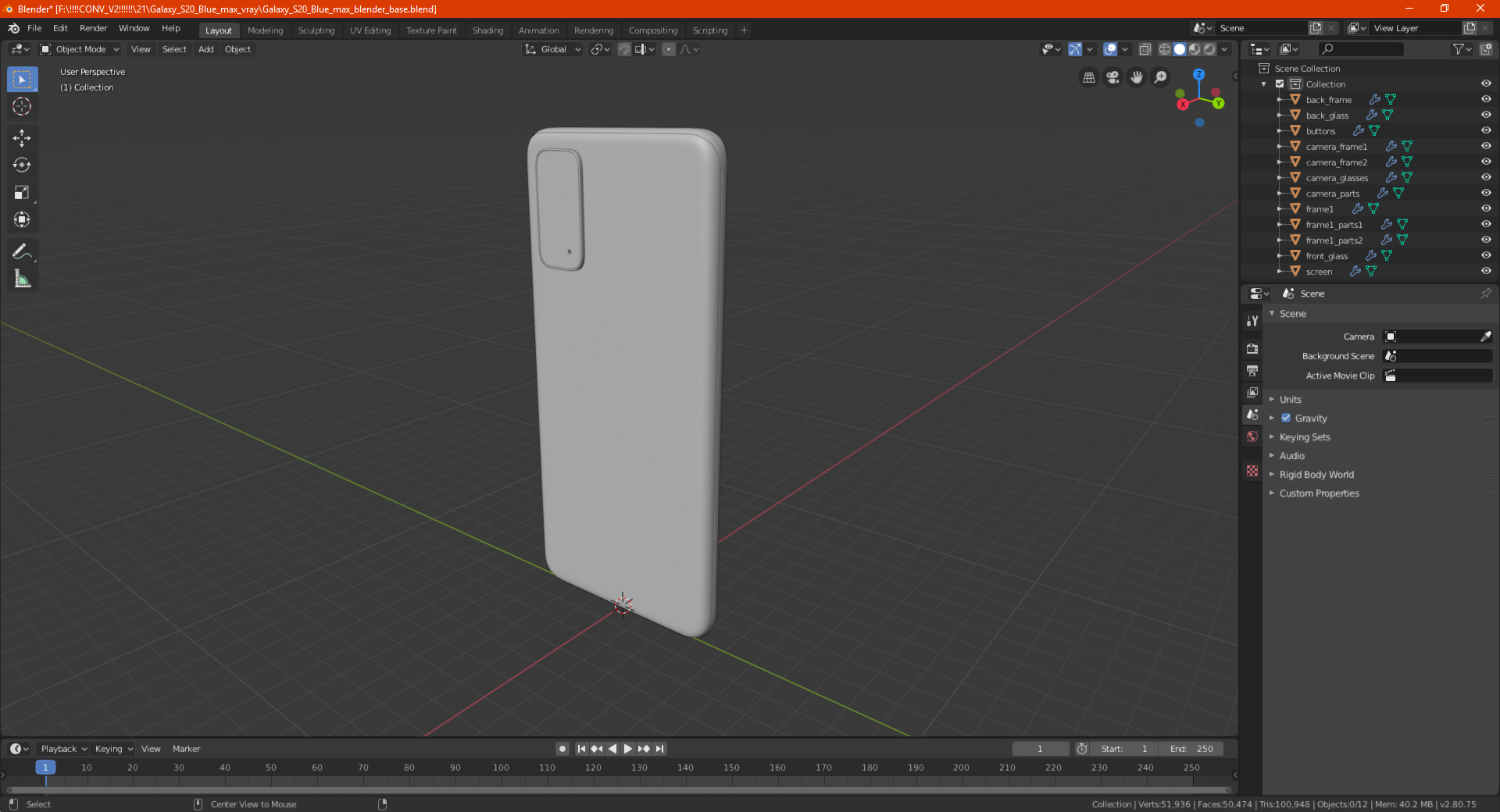 3D model Galaxy S20 Plus Grey