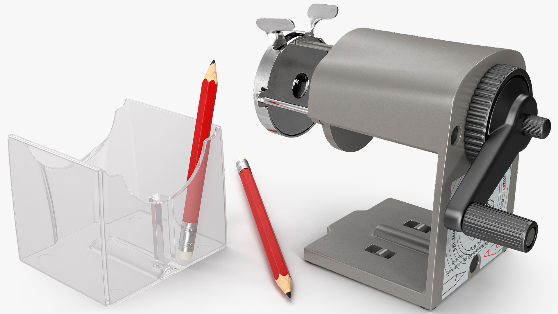 3D model Crank Pencil Sharpener with Pencils