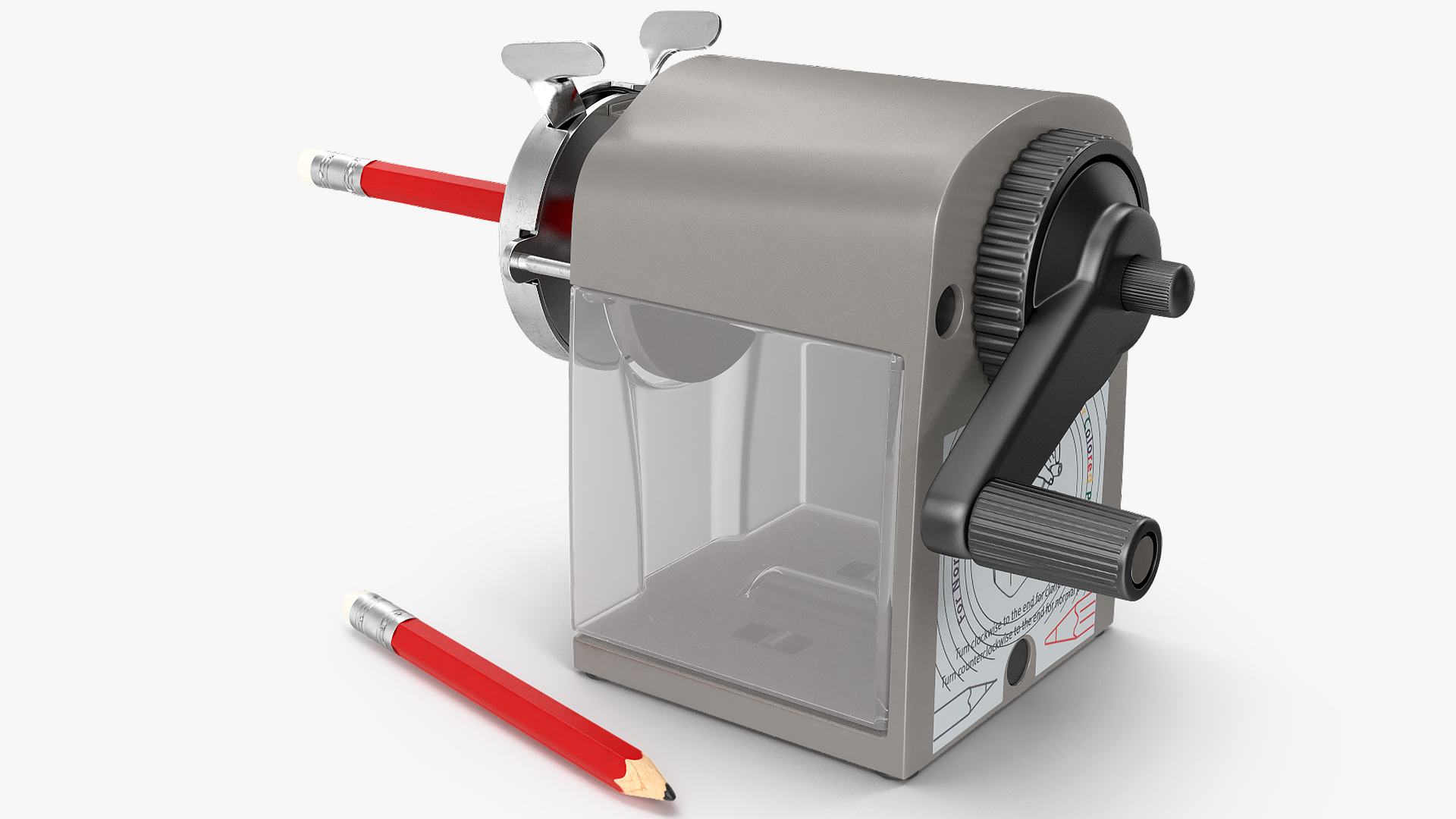 3D model Crank Pencil Sharpener with Pencils