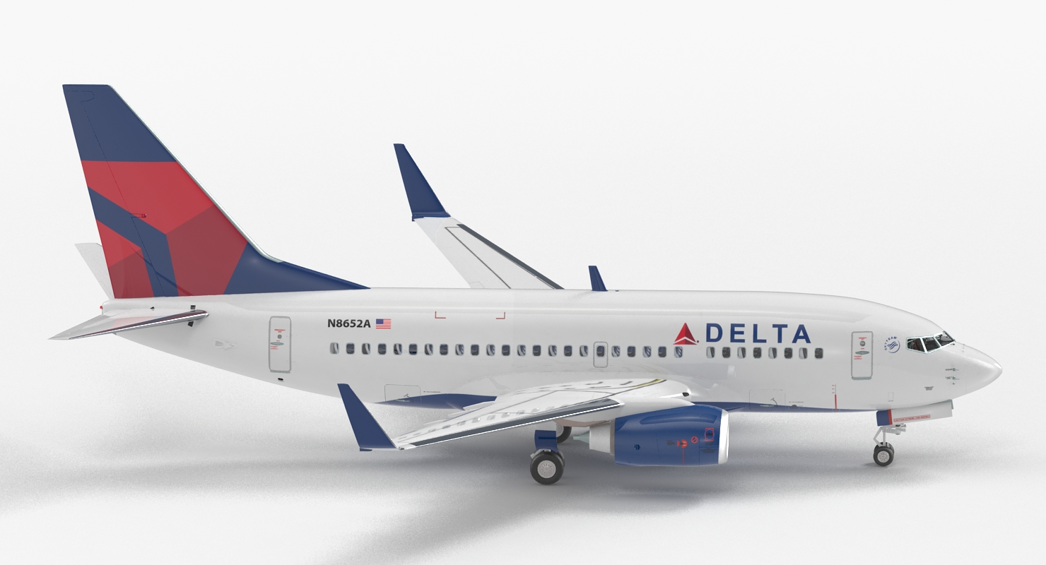 3D Boeing 737 600 with Interior Delta Air Lines Rigged