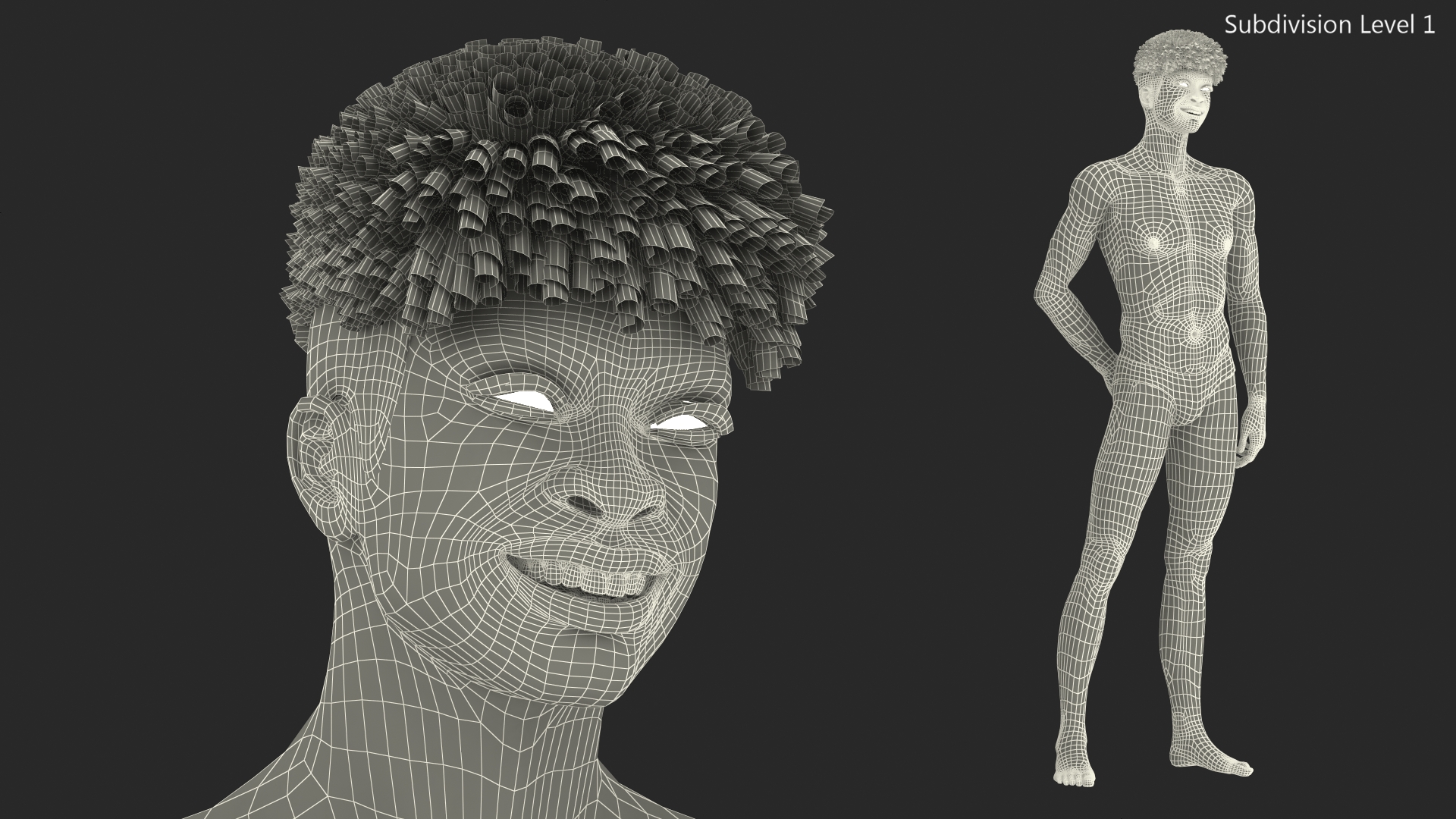 3D Light Skin Young Man Smiling Pose model