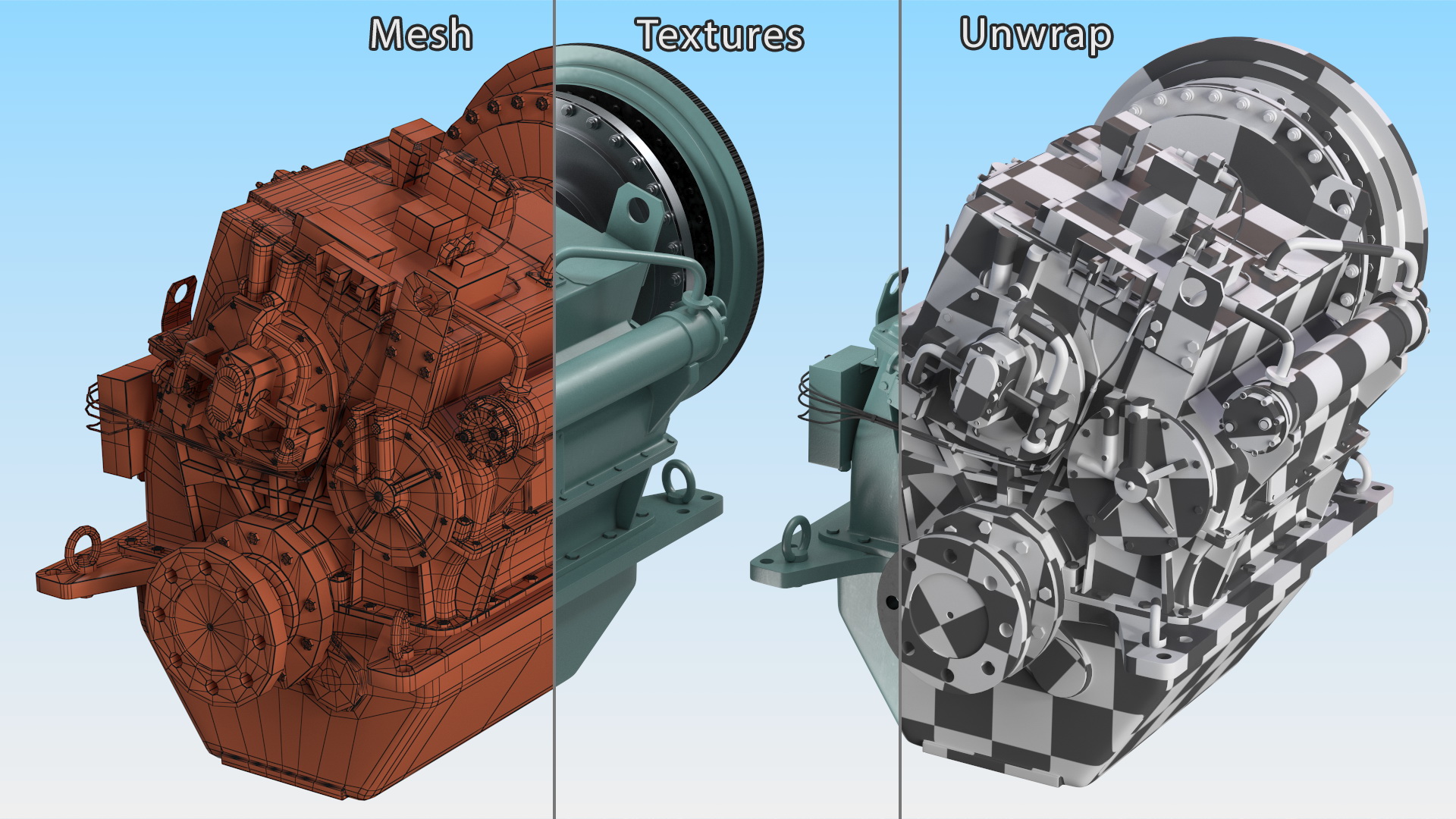 Transmission for Engine Yanmar 6EY26W 3D