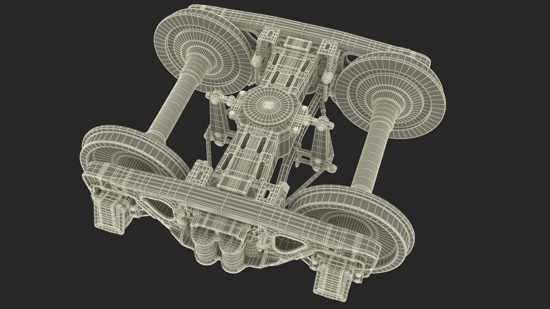 3D model Train Wheel Undercarriage