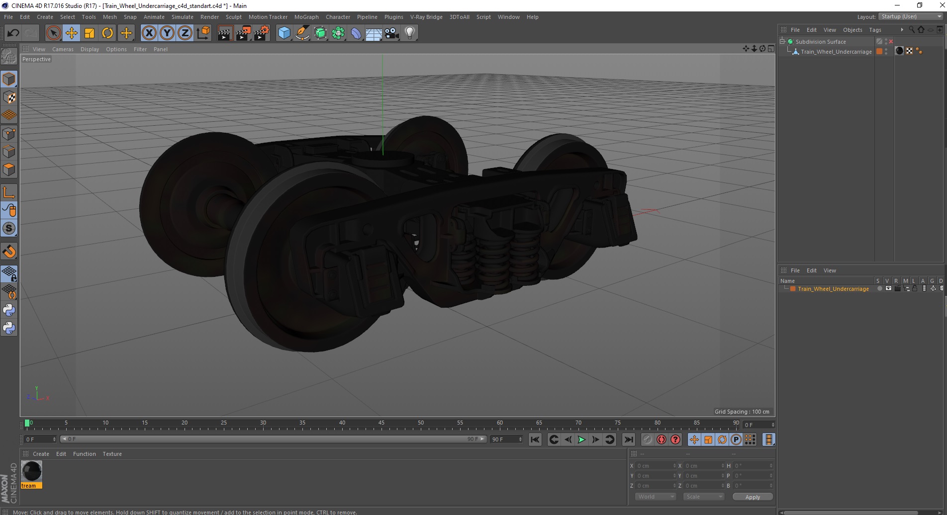 3D model Train Wheel Undercarriage