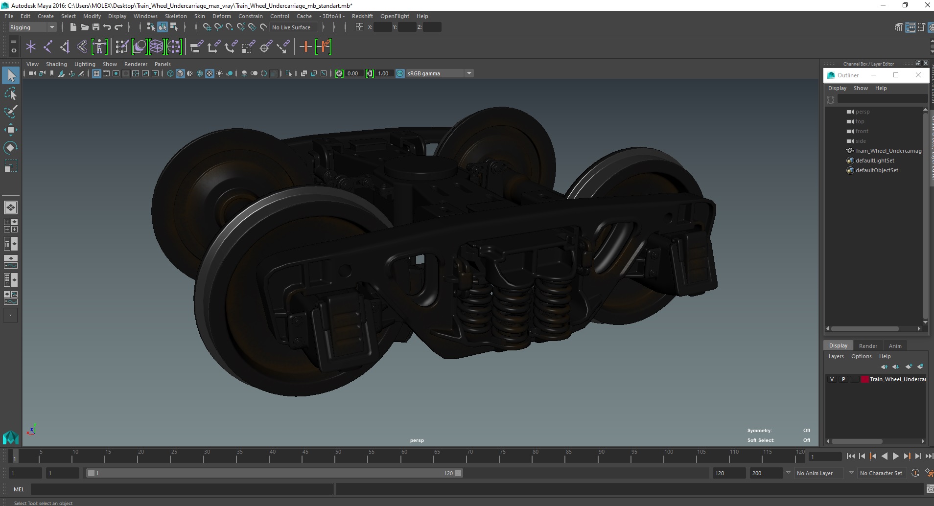 3D model Train Wheel Undercarriage