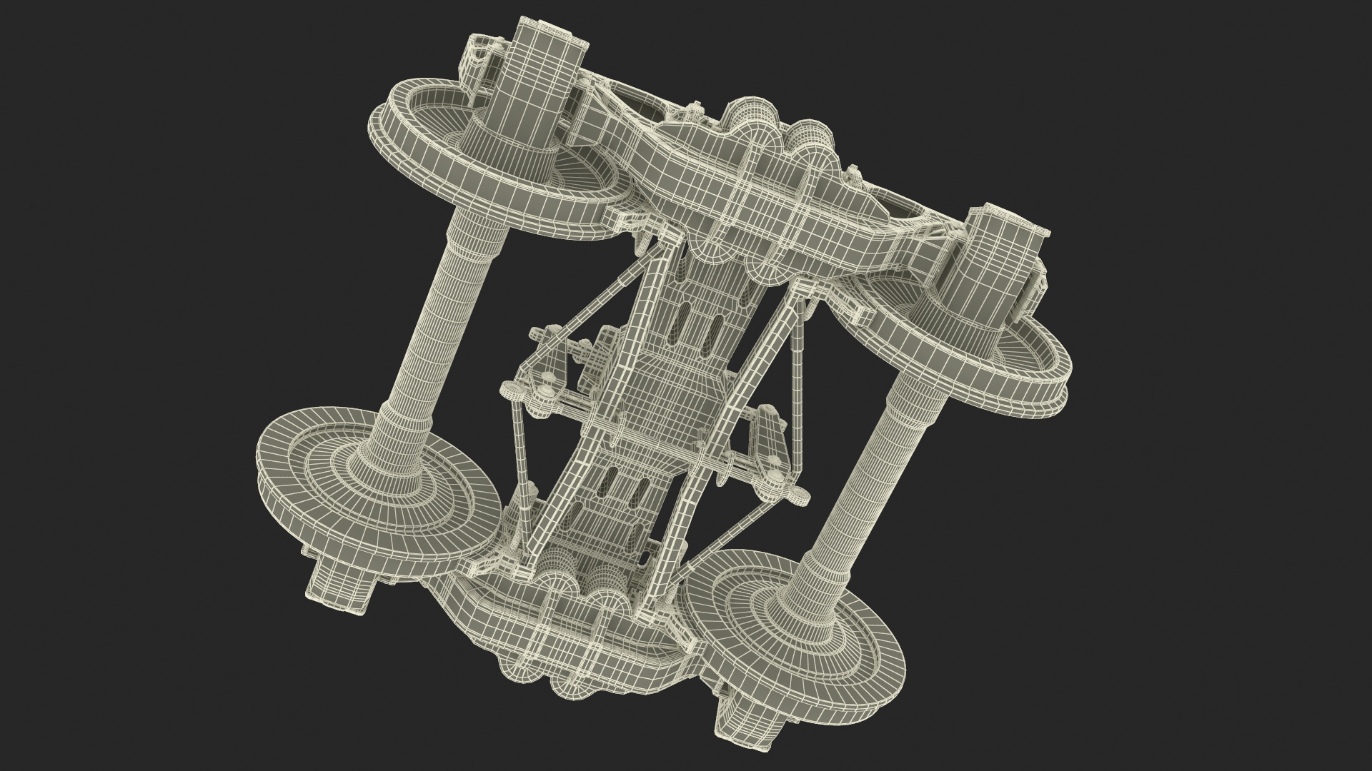 3D model Train Wheel Undercarriage