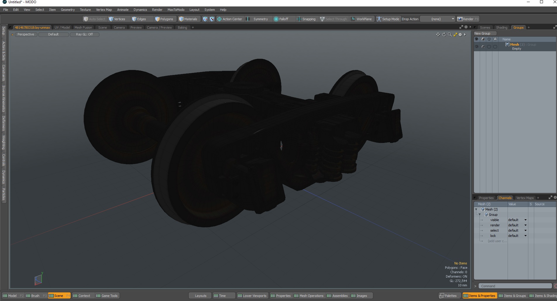 3D model Train Wheel Undercarriage