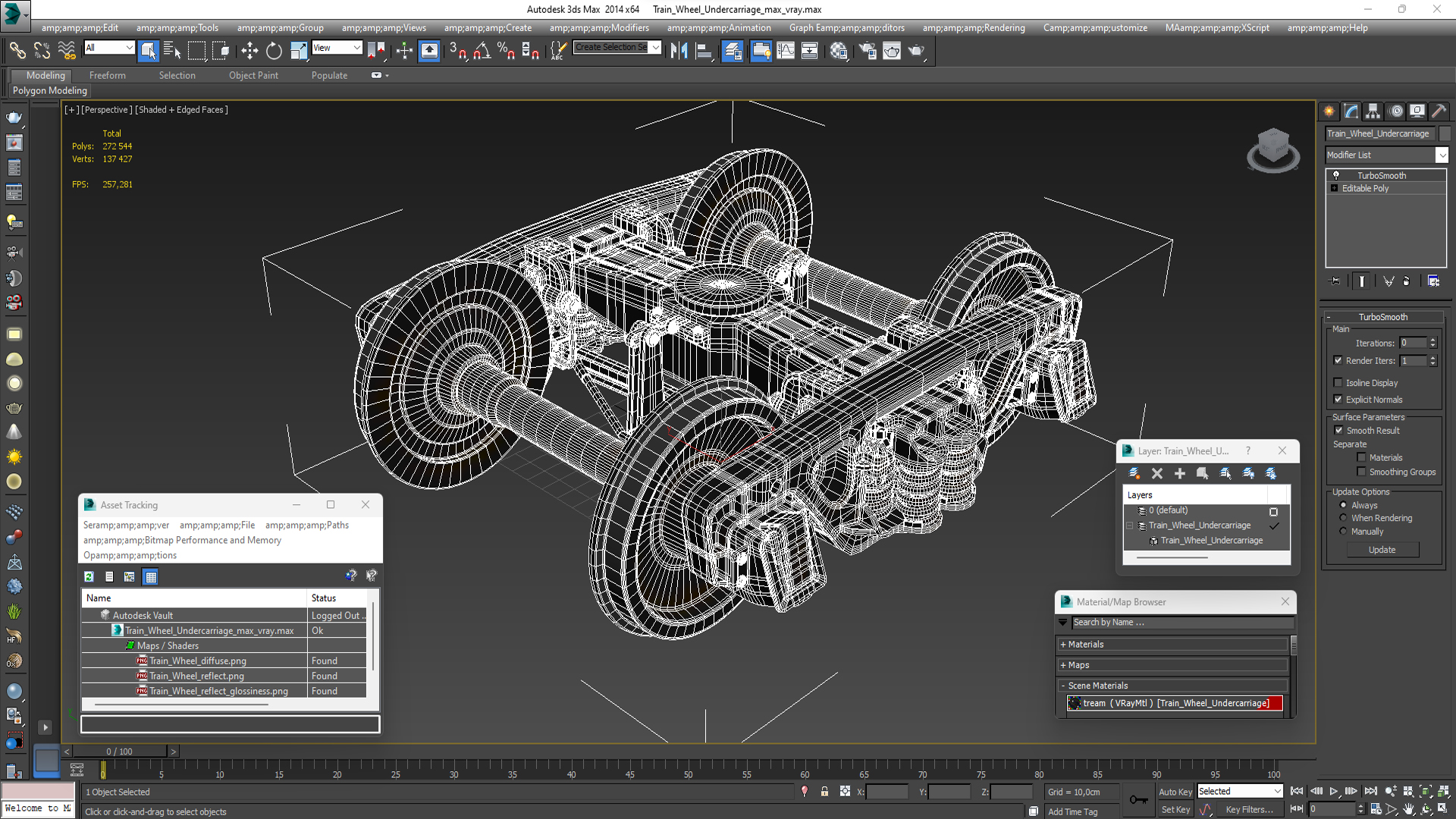 3D model Train Wheel Undercarriage