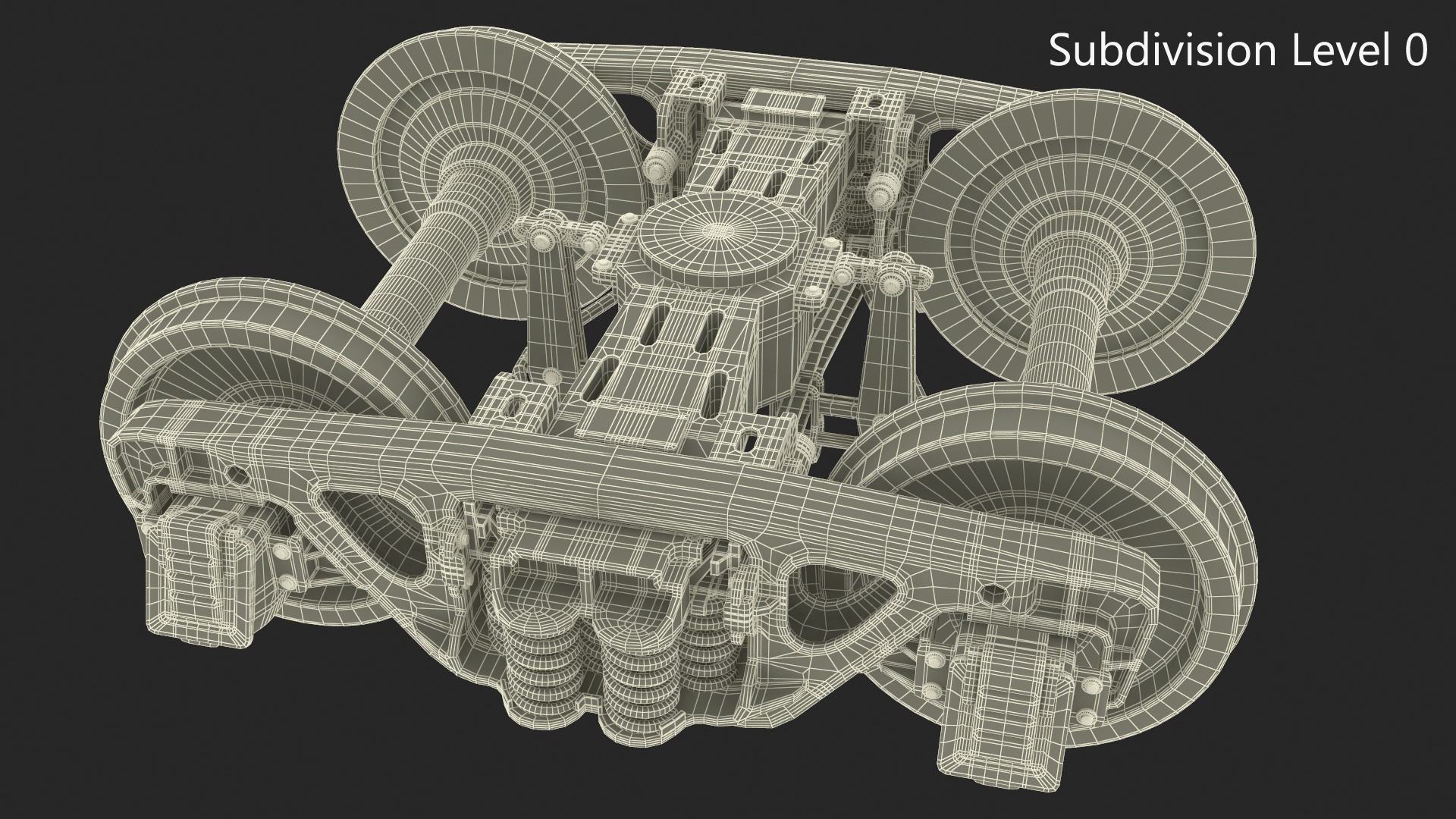 3D model Train Wheel Undercarriage