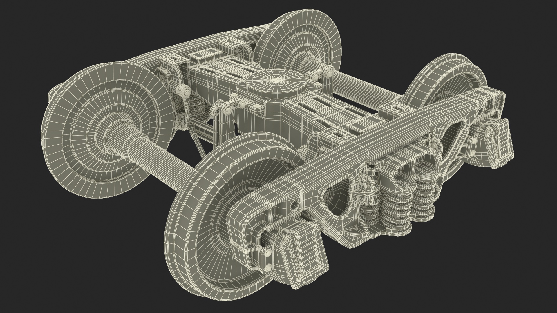 3D model Train Wheel Undercarriage