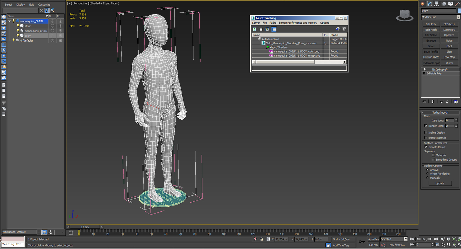 Child Mannequin Standing Pose 3D model