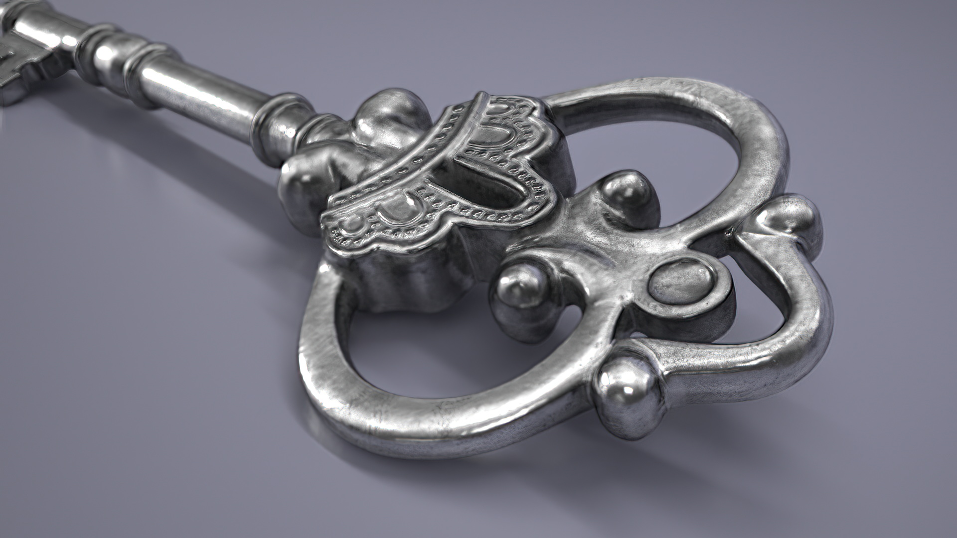 3D model Decorative Skeleton Key Silver