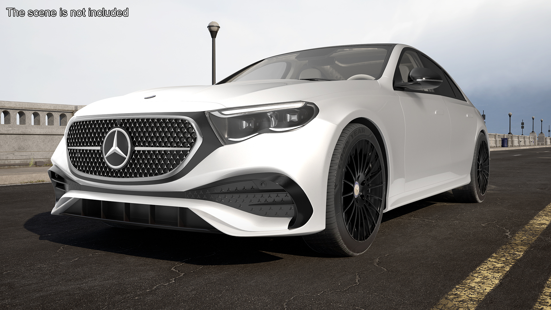 3D New E-Class Mercedes 2023 White Rigged model