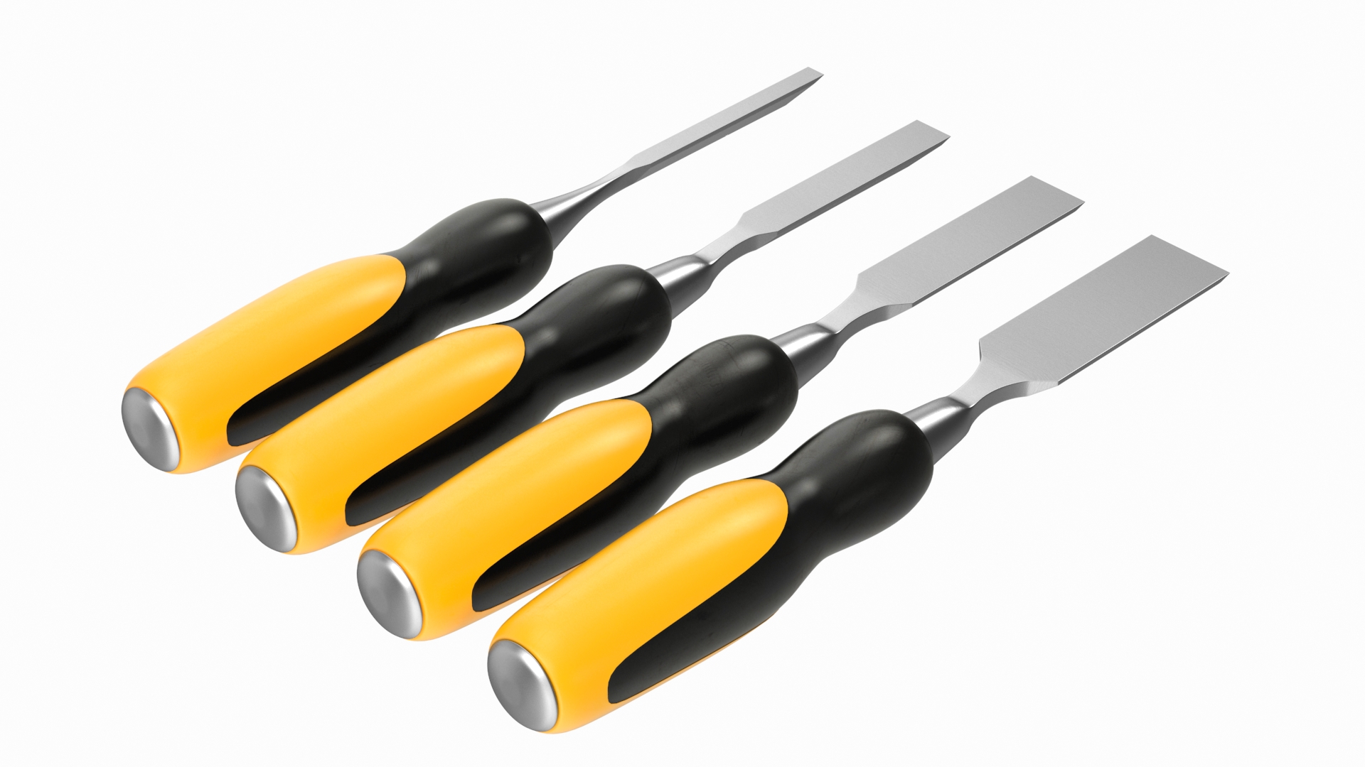 3D Wood Chisel Set 4 piece model