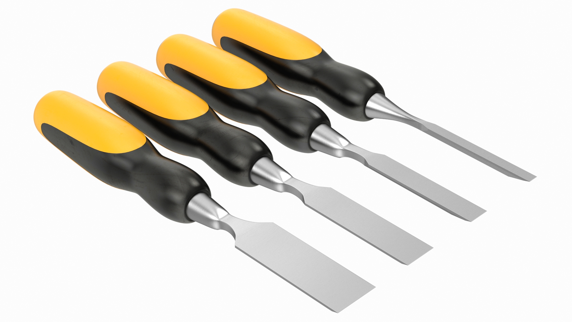 3D Wood Chisel Set 4 piece model