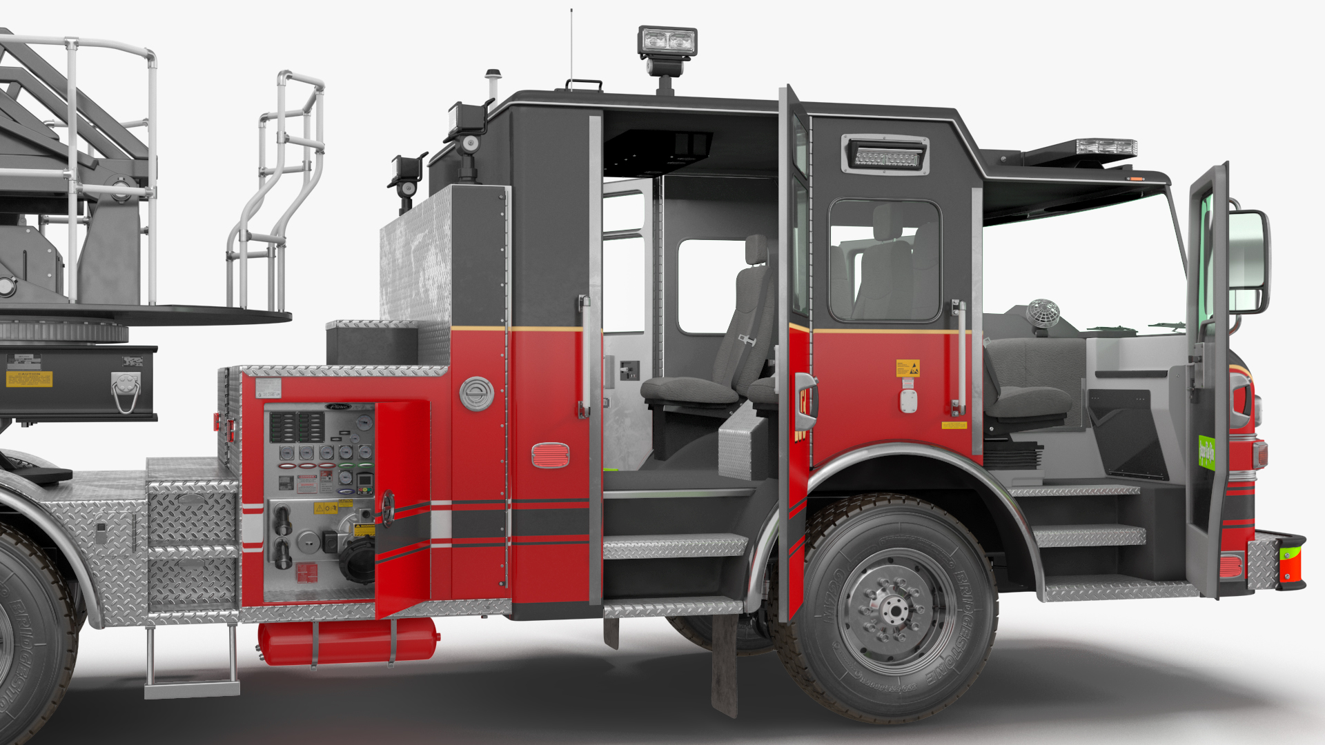 3D model Velocity Ascendant Black Fire Truck