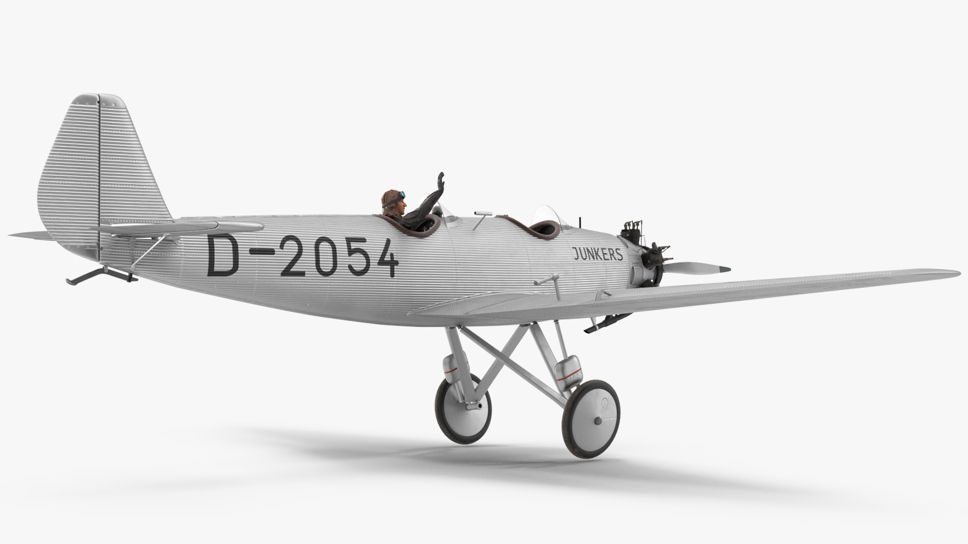 Vintage Aircraft with Pilot 3D