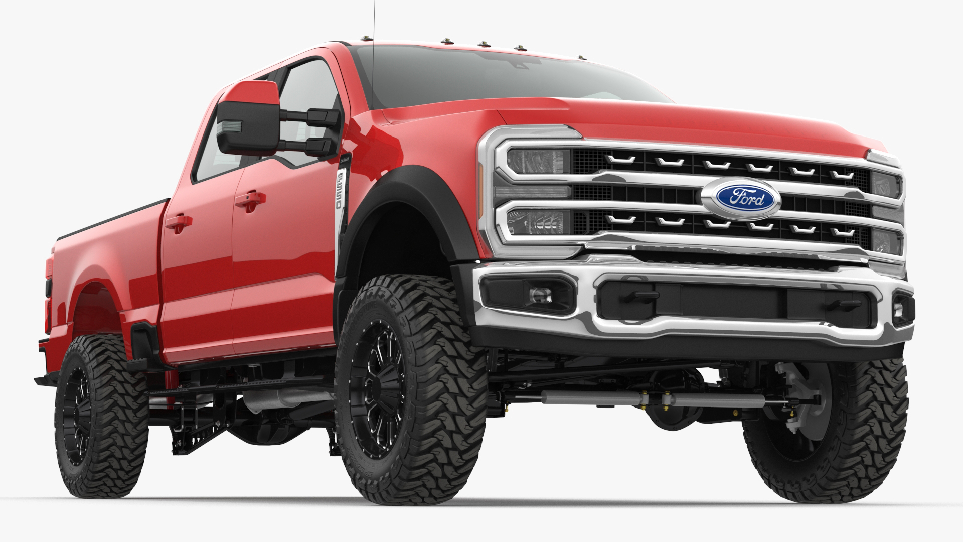 Ford Super Duty F-550 2023 Lift Kit Red 3D model