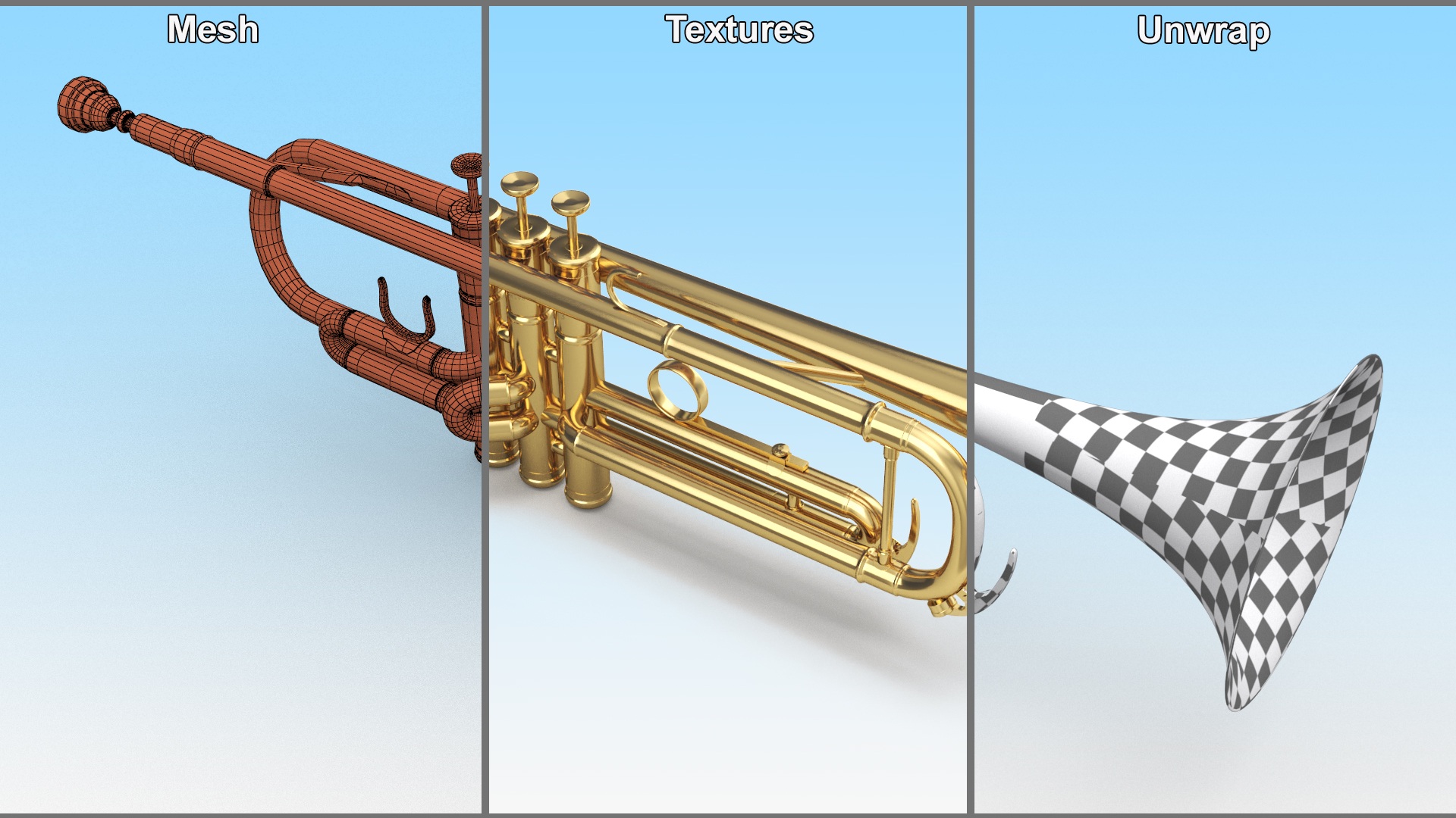 3D Classic Trumpet Instrument