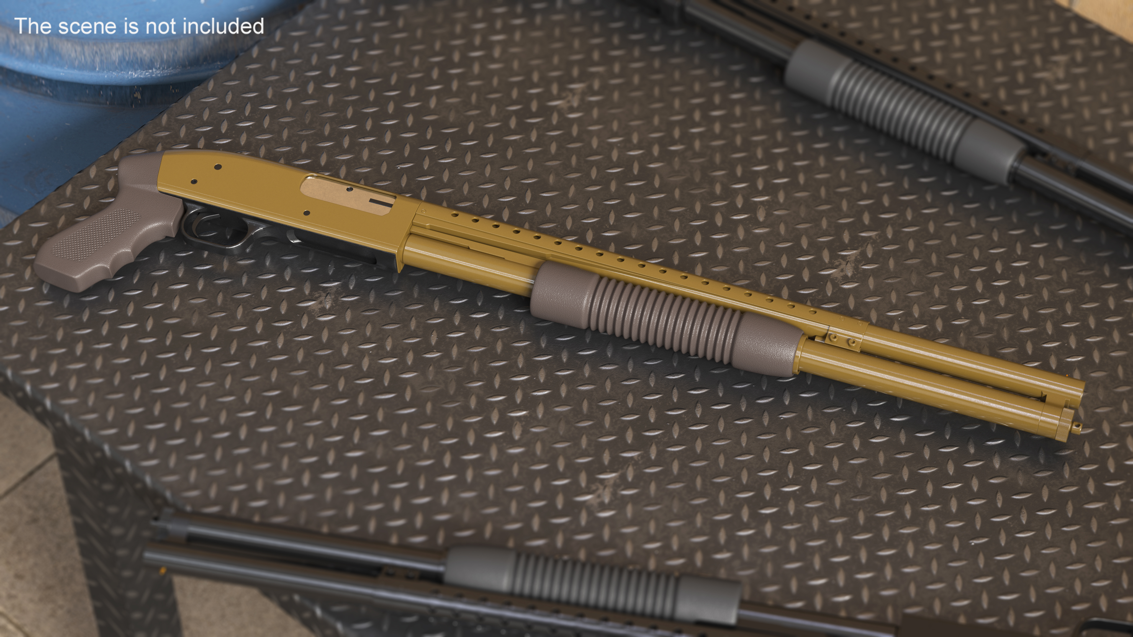 3D model Green Pump Action Shotgun