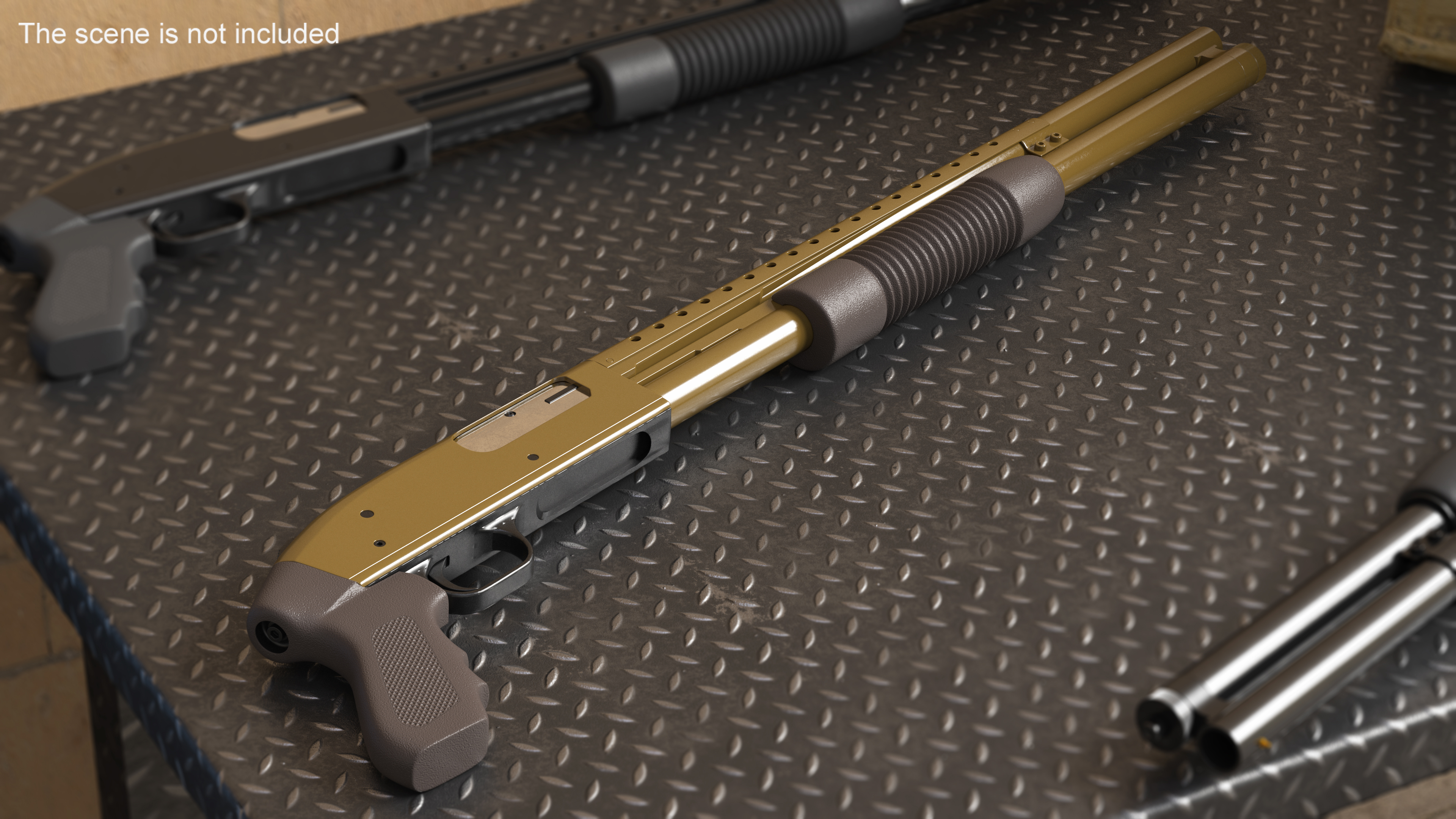 3D model Green Pump Action Shotgun