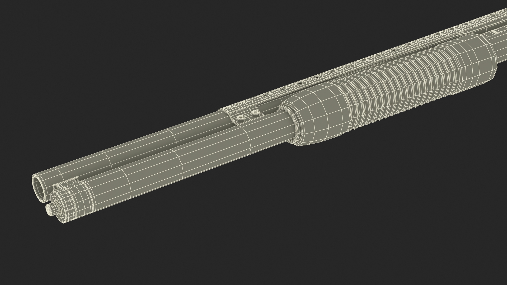 3D model Green Pump Action Shotgun