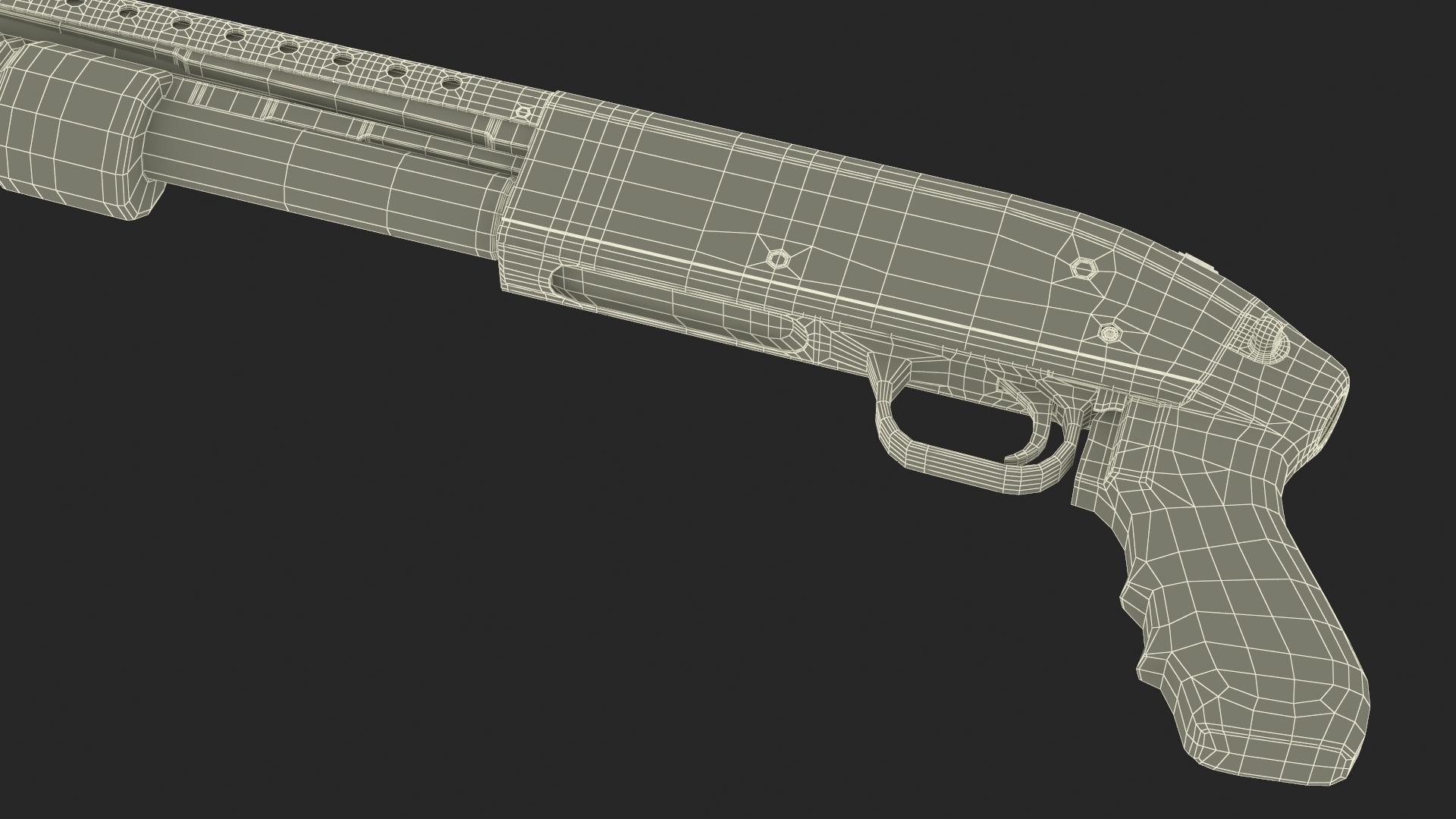 3D model Green Pump Action Shotgun