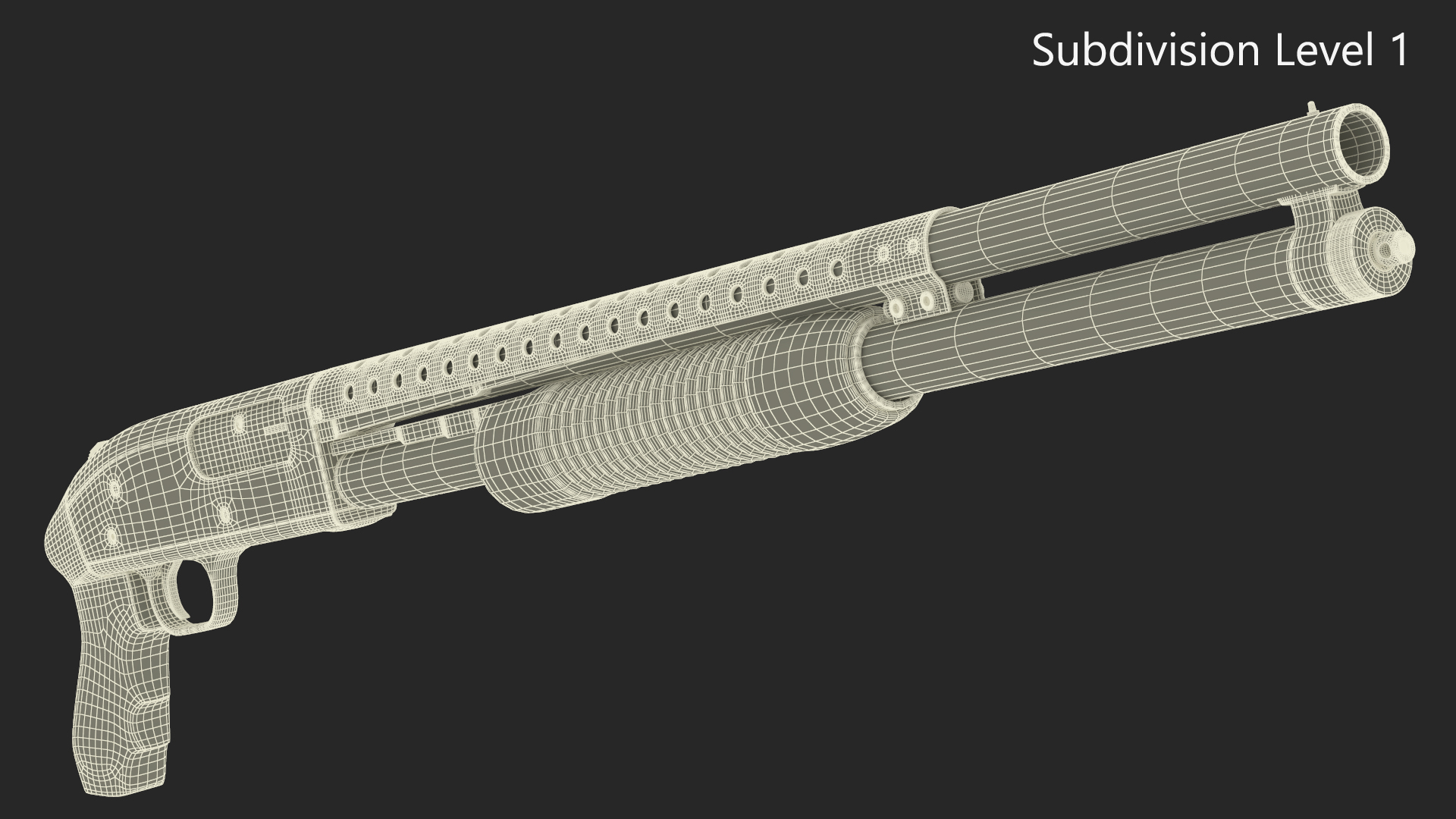 3D model Green Pump Action Shotgun