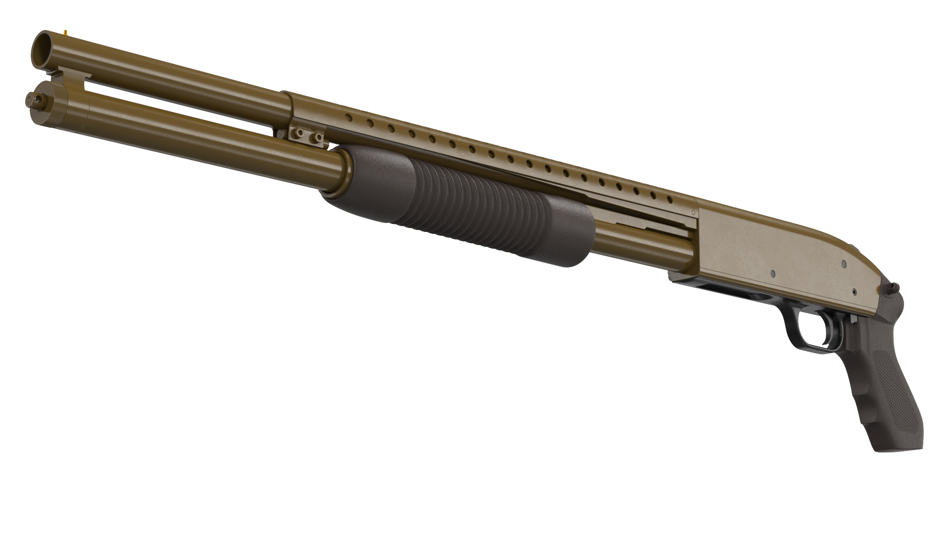 3D model Green Pump Action Shotgun