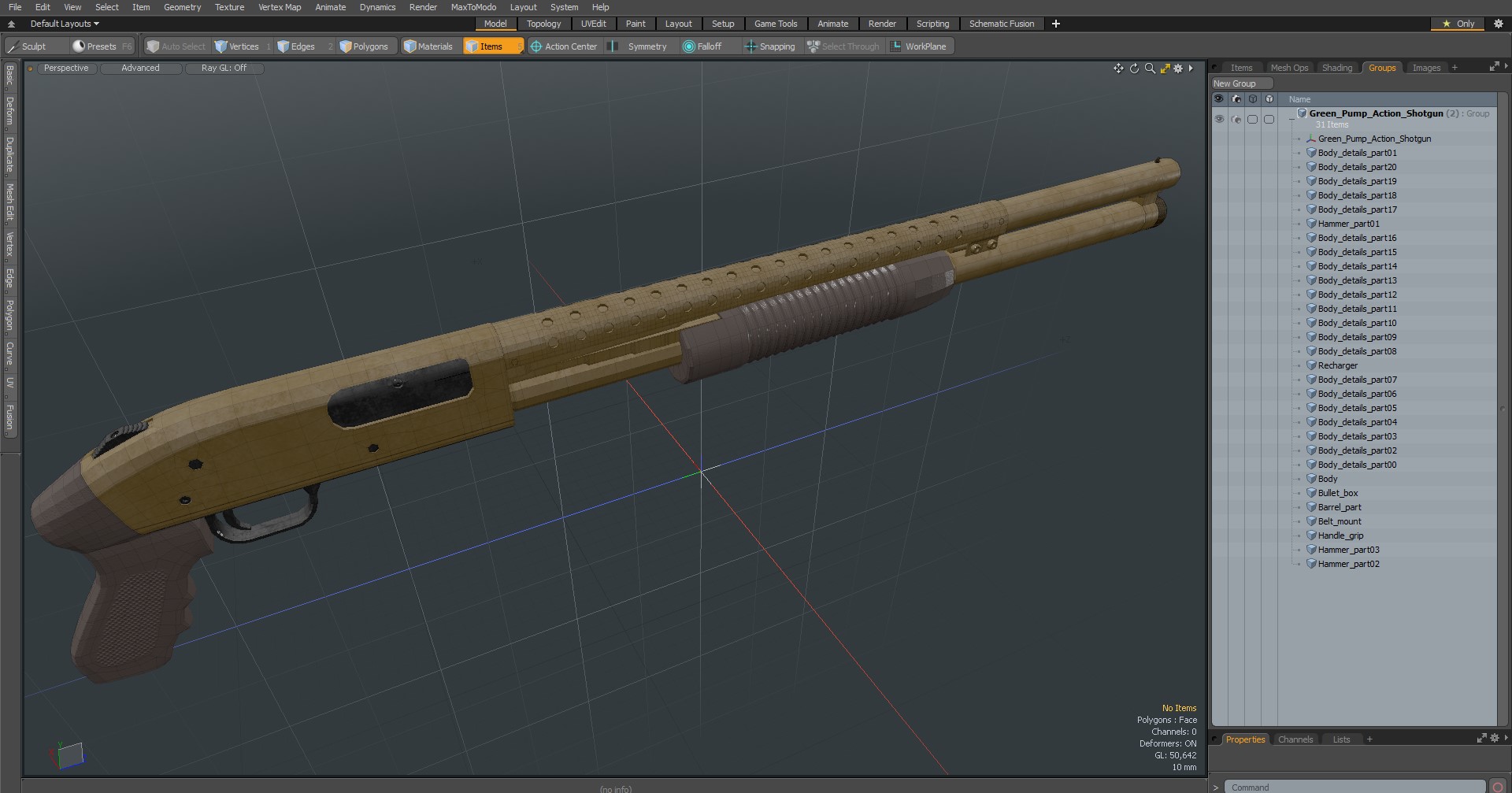 3D model Green Pump Action Shotgun