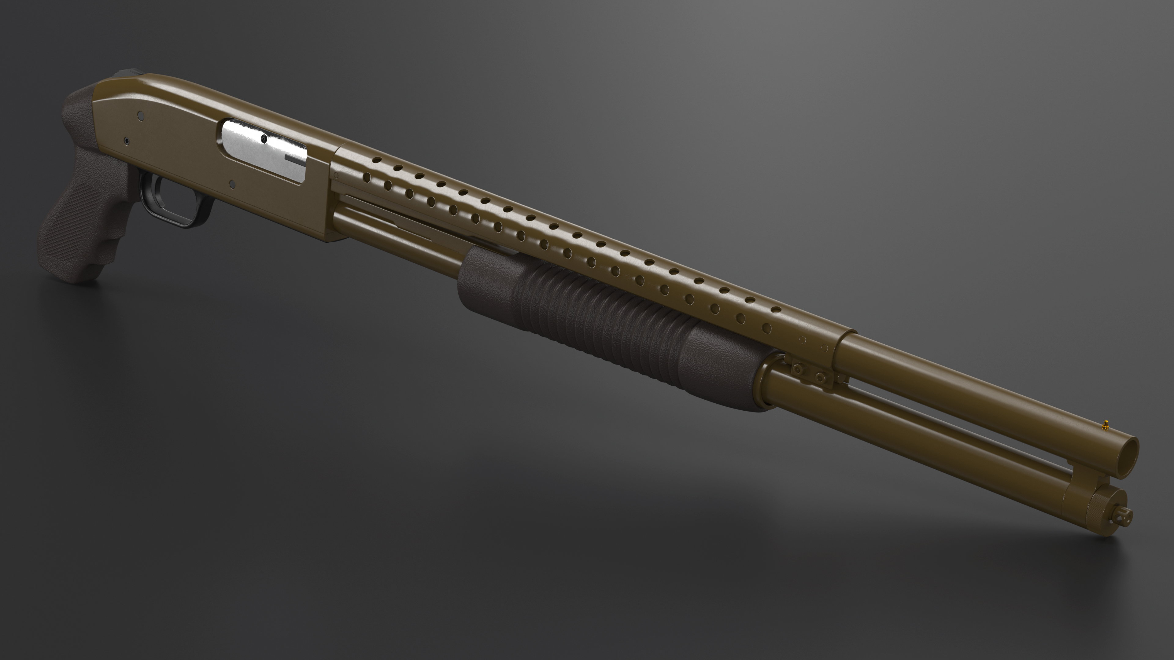 3D model Green Pump Action Shotgun