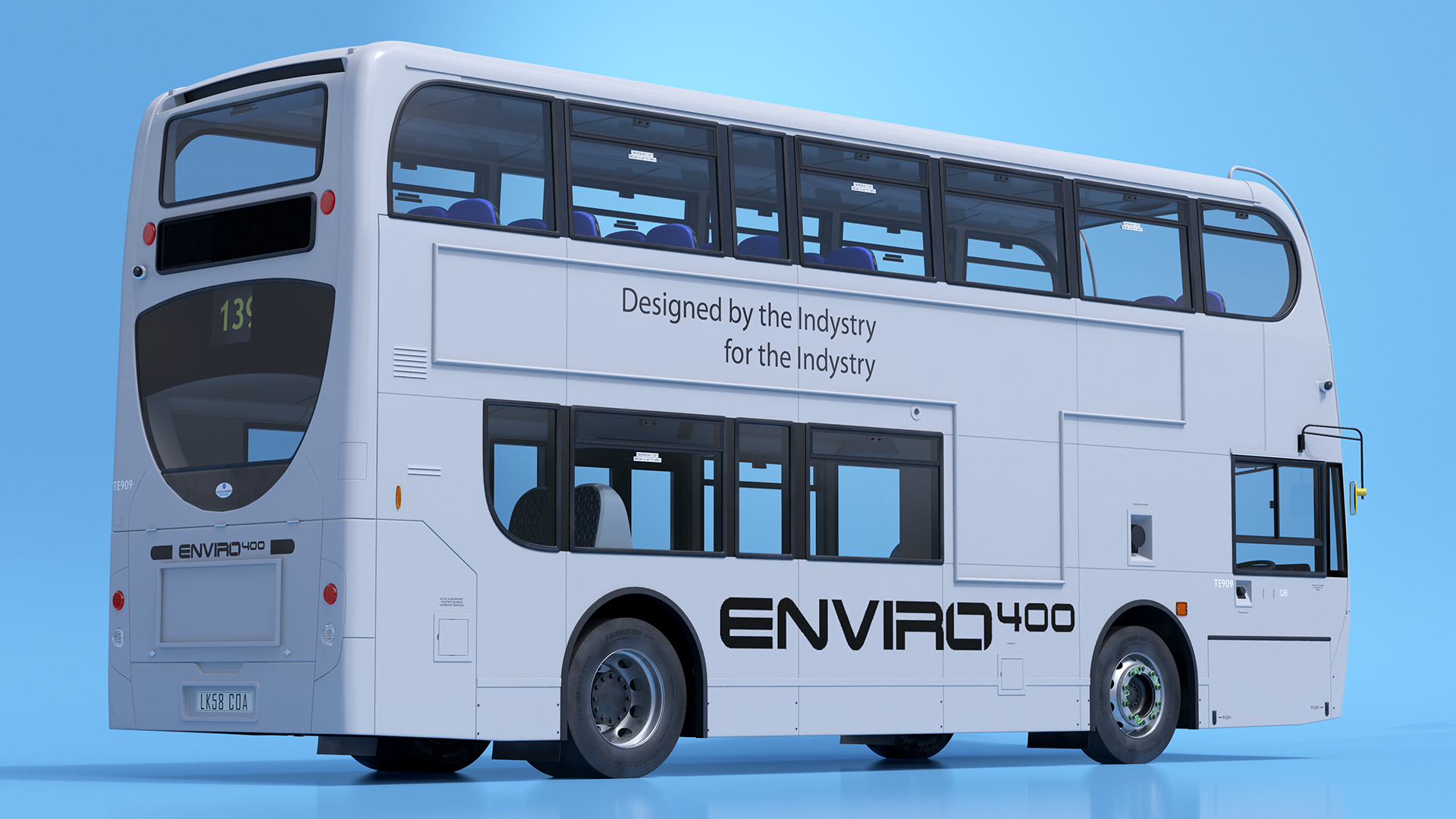 3D Enviro400 Double Decker Bus Simple Interior model