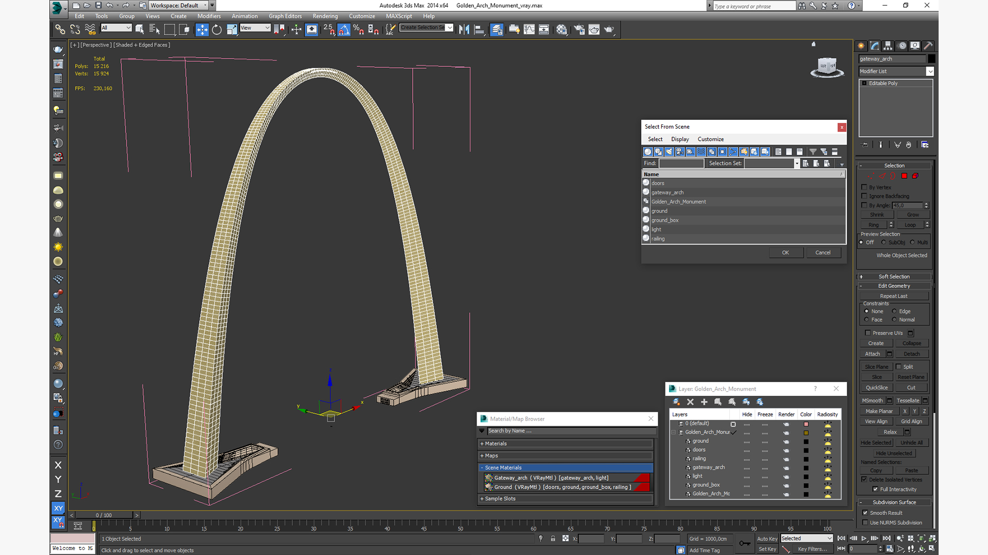 3D model Golden Arch Monument