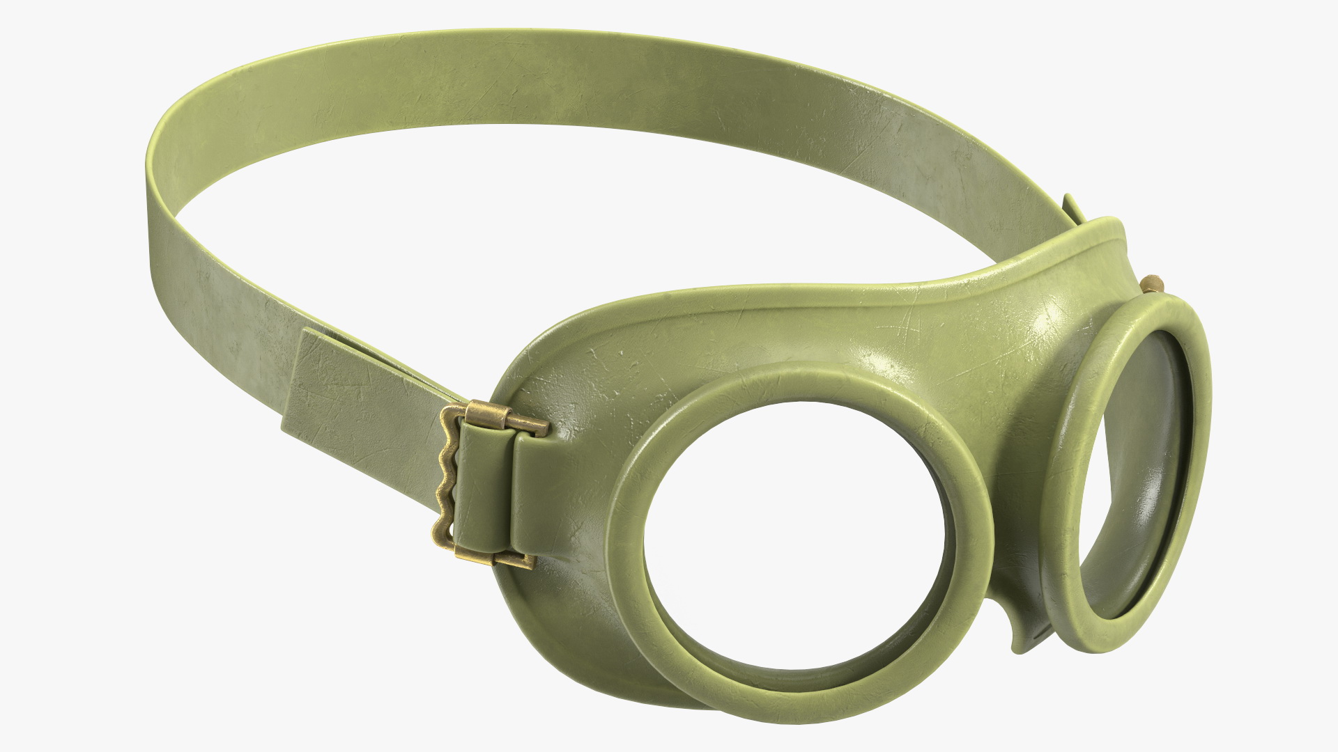 NATO Protection Goggles Green on Mannequin Head 3D