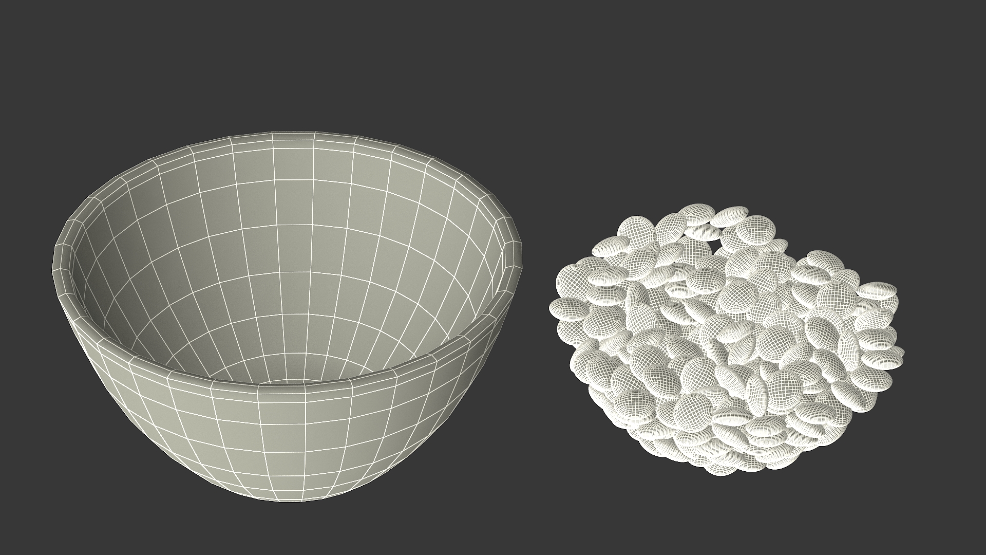 M and Ms Candies in Bowl 3D model