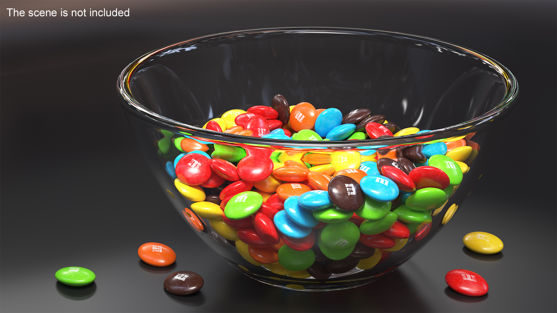 M and Ms Candies in Bowl 3D model