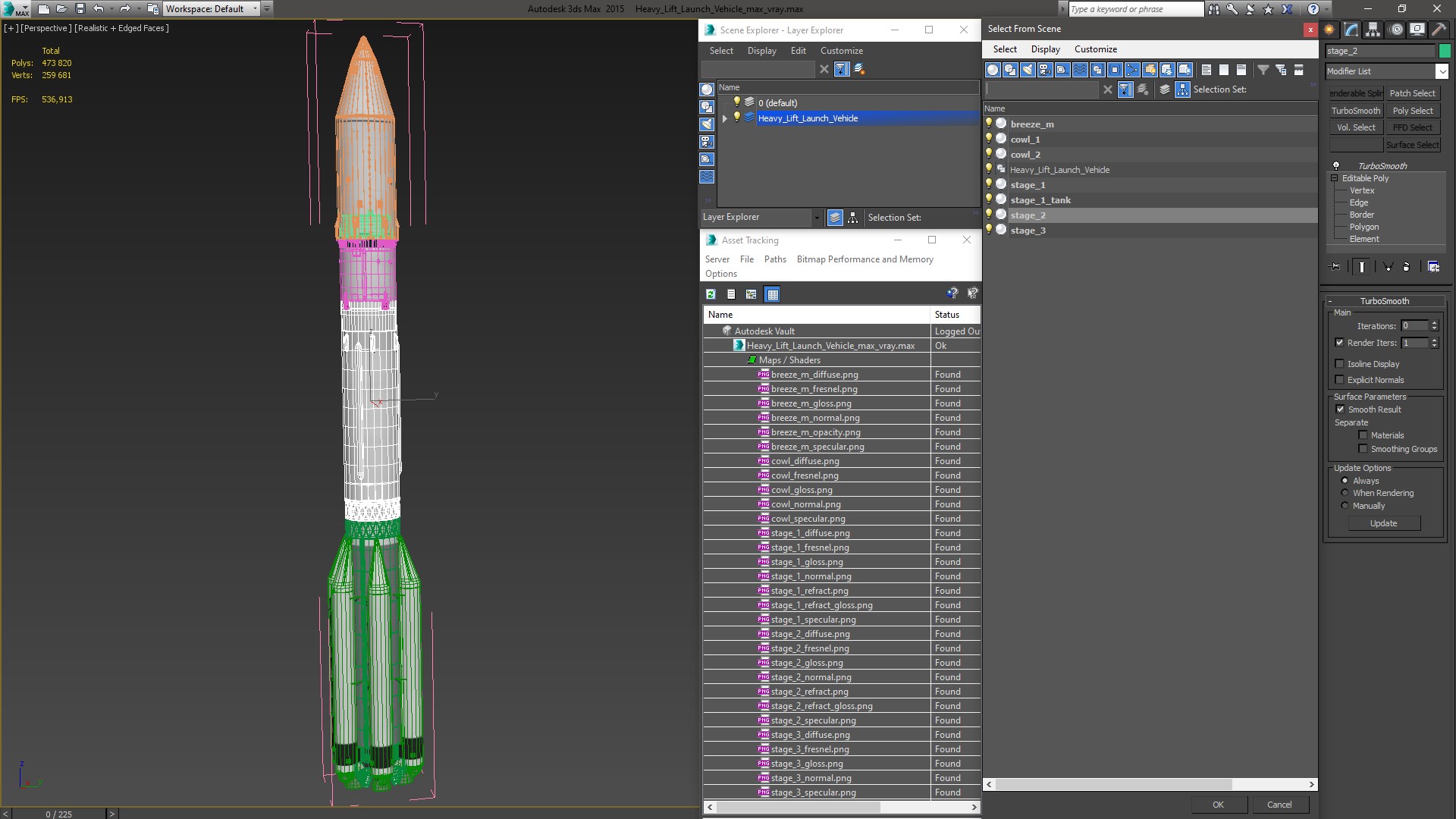 3D model Heavy Lift Launch Vehicle