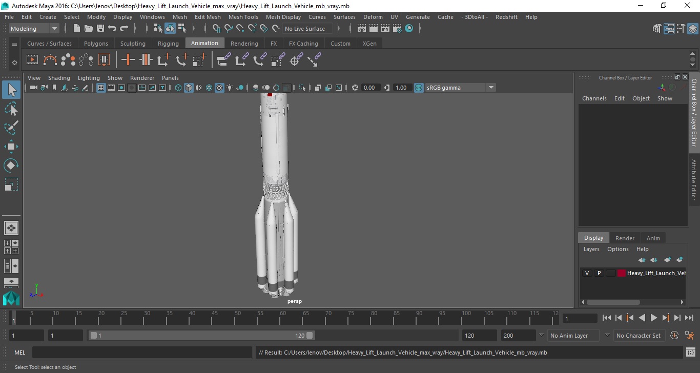 3D model Heavy Lift Launch Vehicle