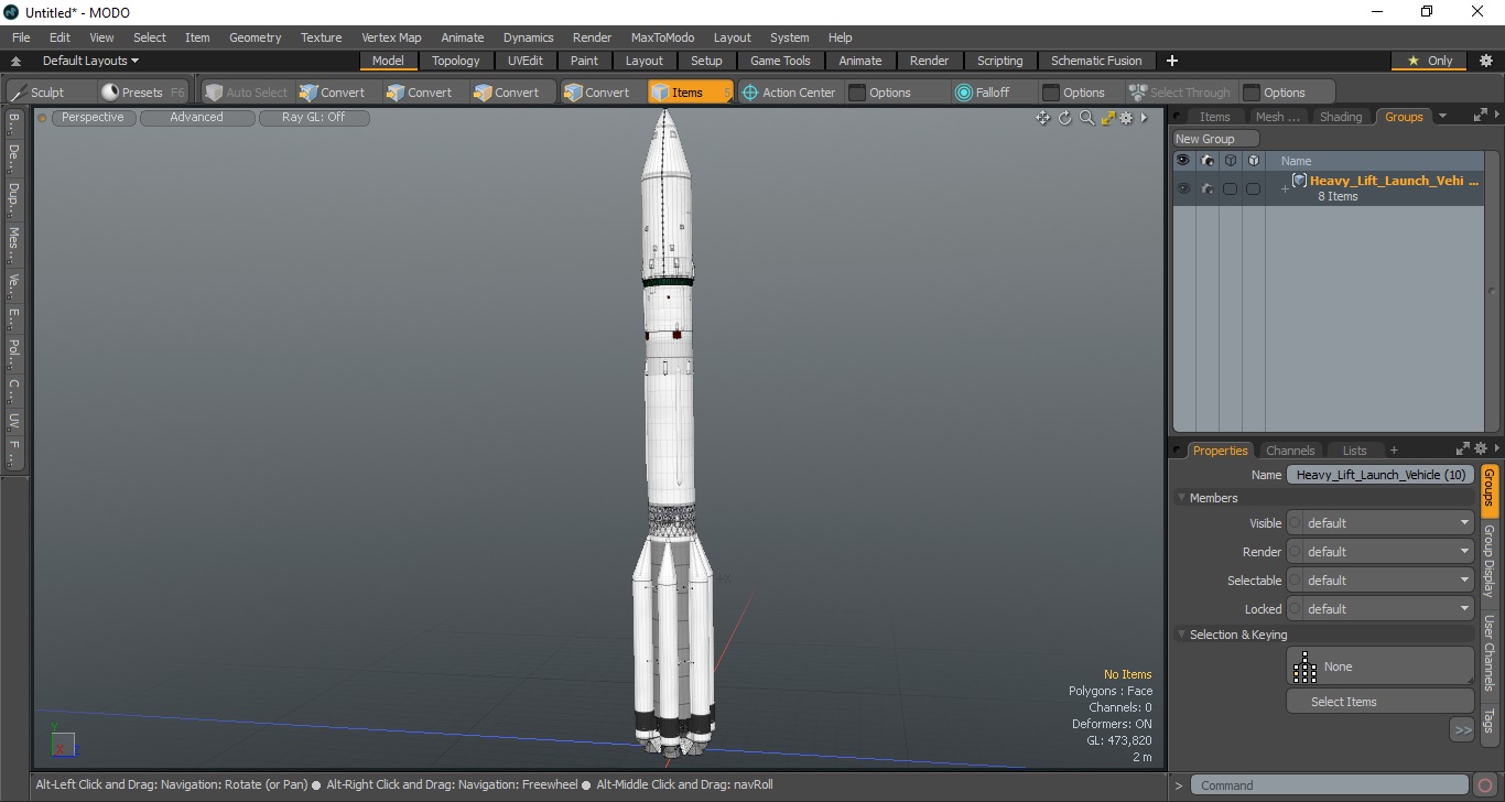 3D model Heavy Lift Launch Vehicle